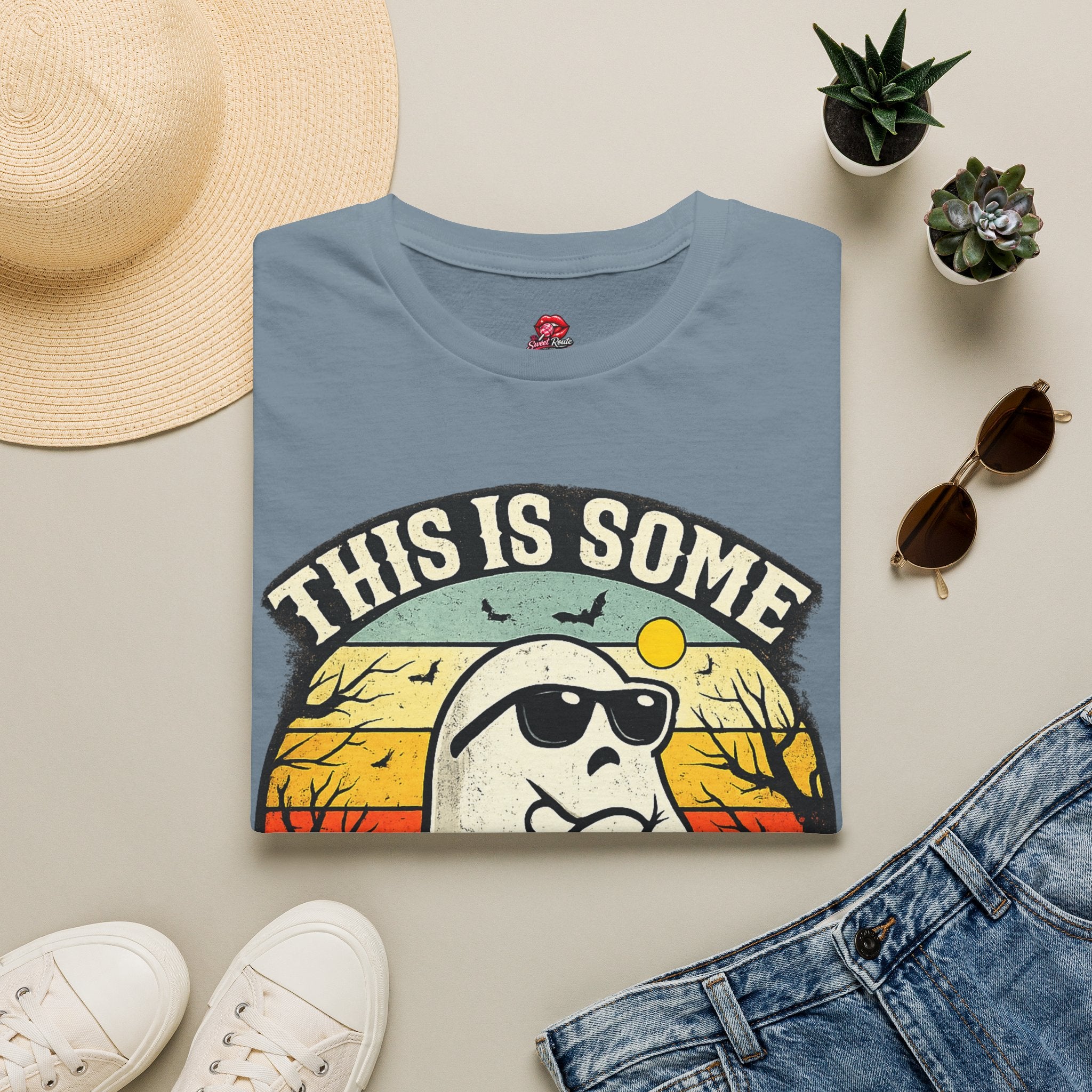 This Is Some Boo Sheet T-Shirt | Funny Retro Ghost Halloween Shirt | Cute Spooky Season Tee | Vintage Halloween Graphic Tee | Fall Ghost Gift