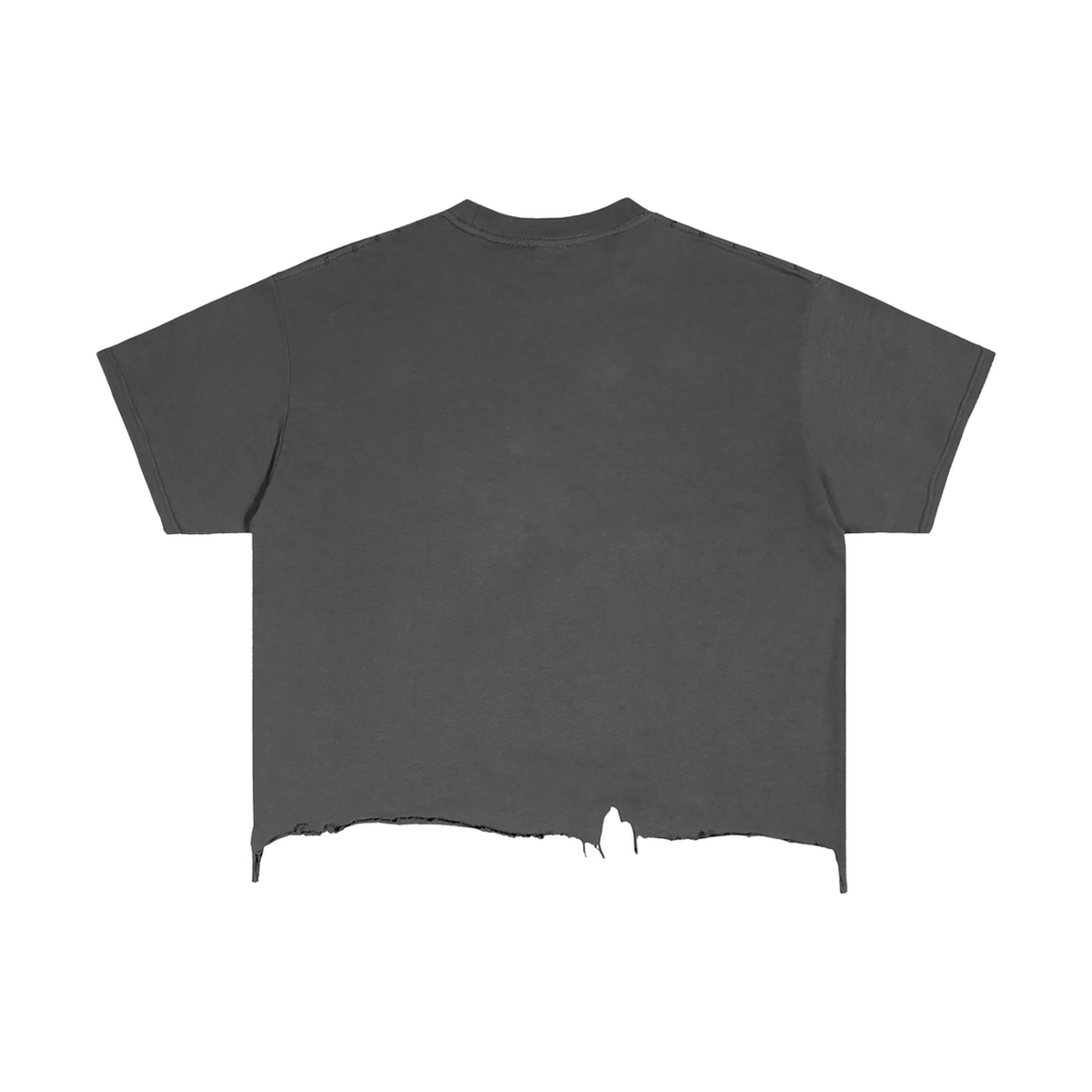 Vintage Wash Boxy Distressed Hem T-Shirt