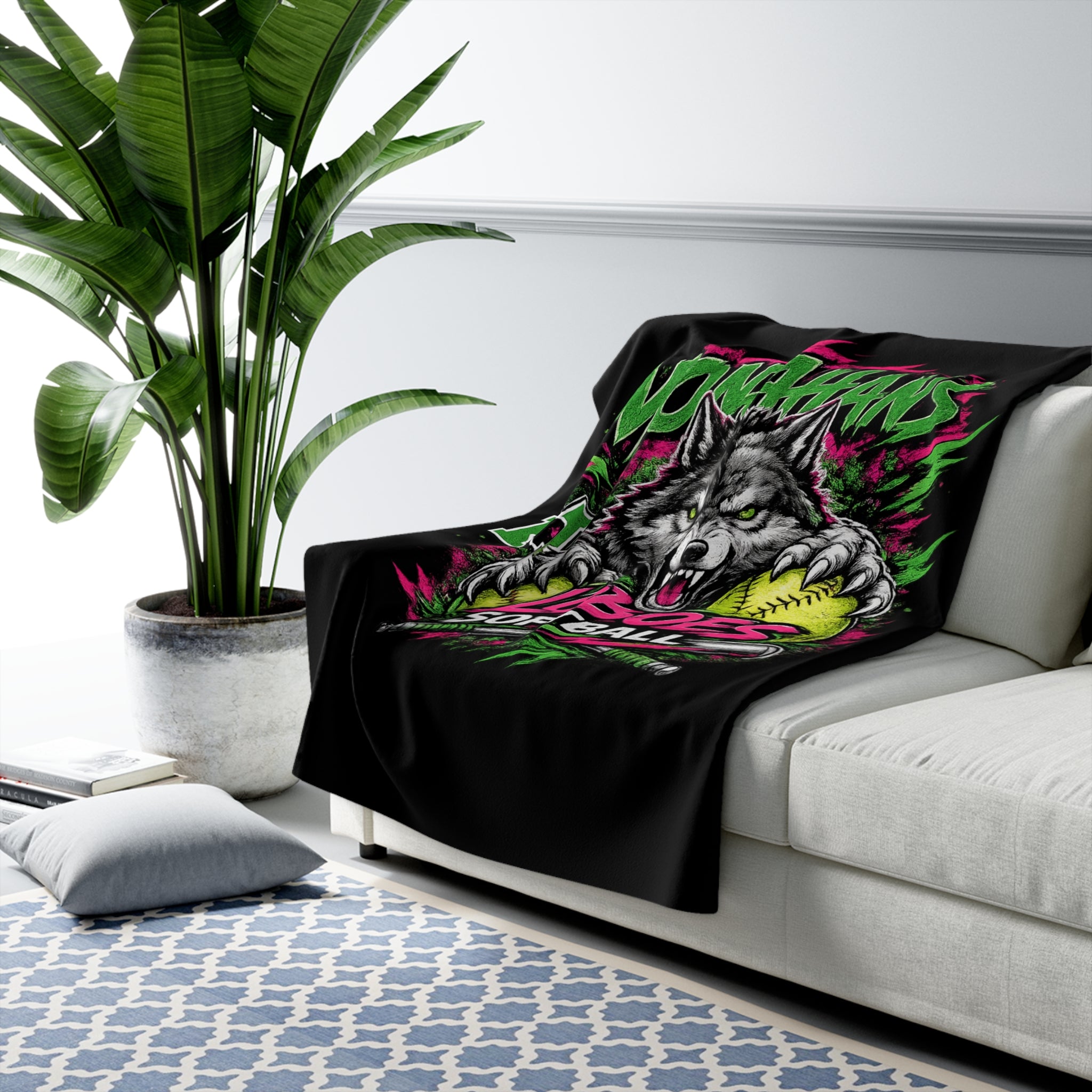 Monahans Loboes Softball Sherpa Blanket