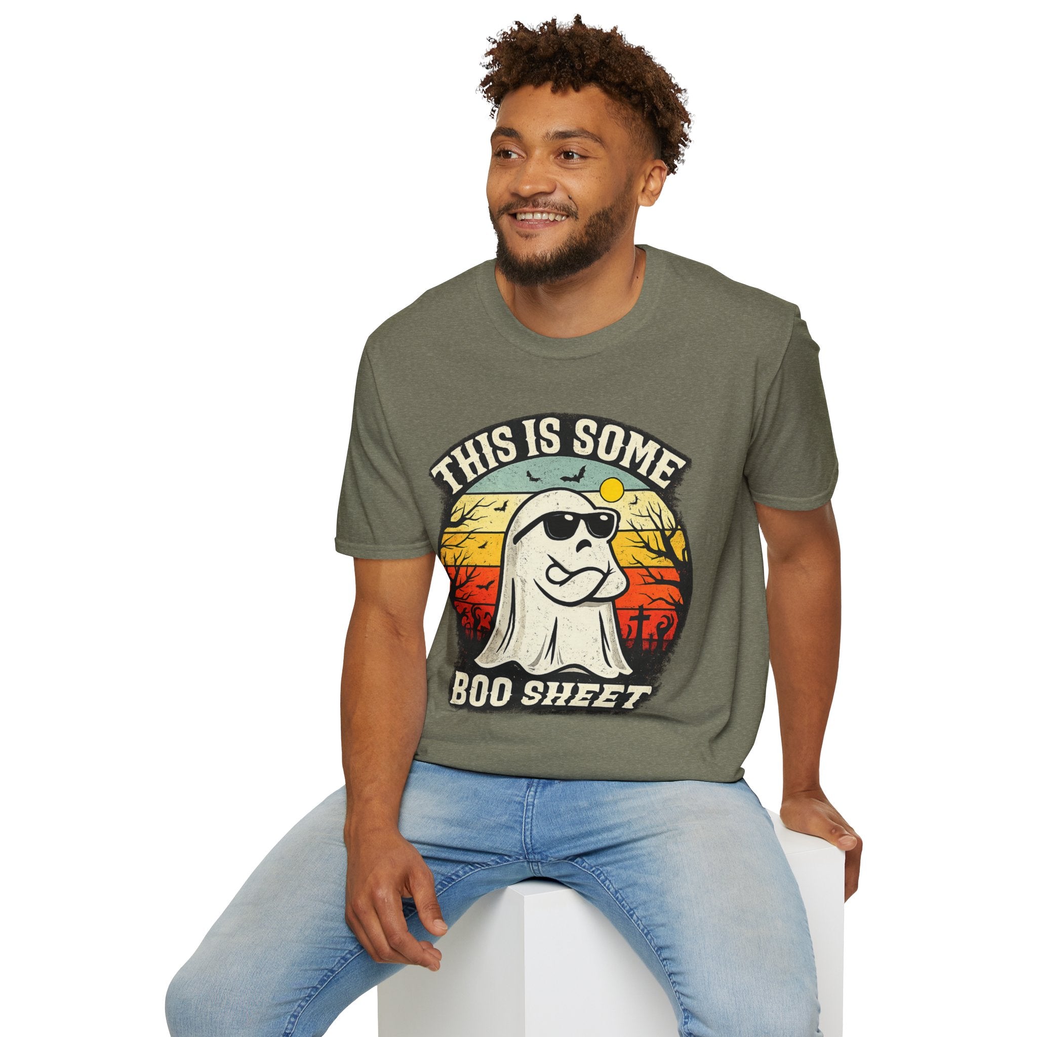 This Is Some Boo Sheet T-Shirt | Funny Retro Ghost Halloween Shirt | Cute Spooky Season Tee | Vintage Halloween Graphic Tee | Fall Ghost Gift