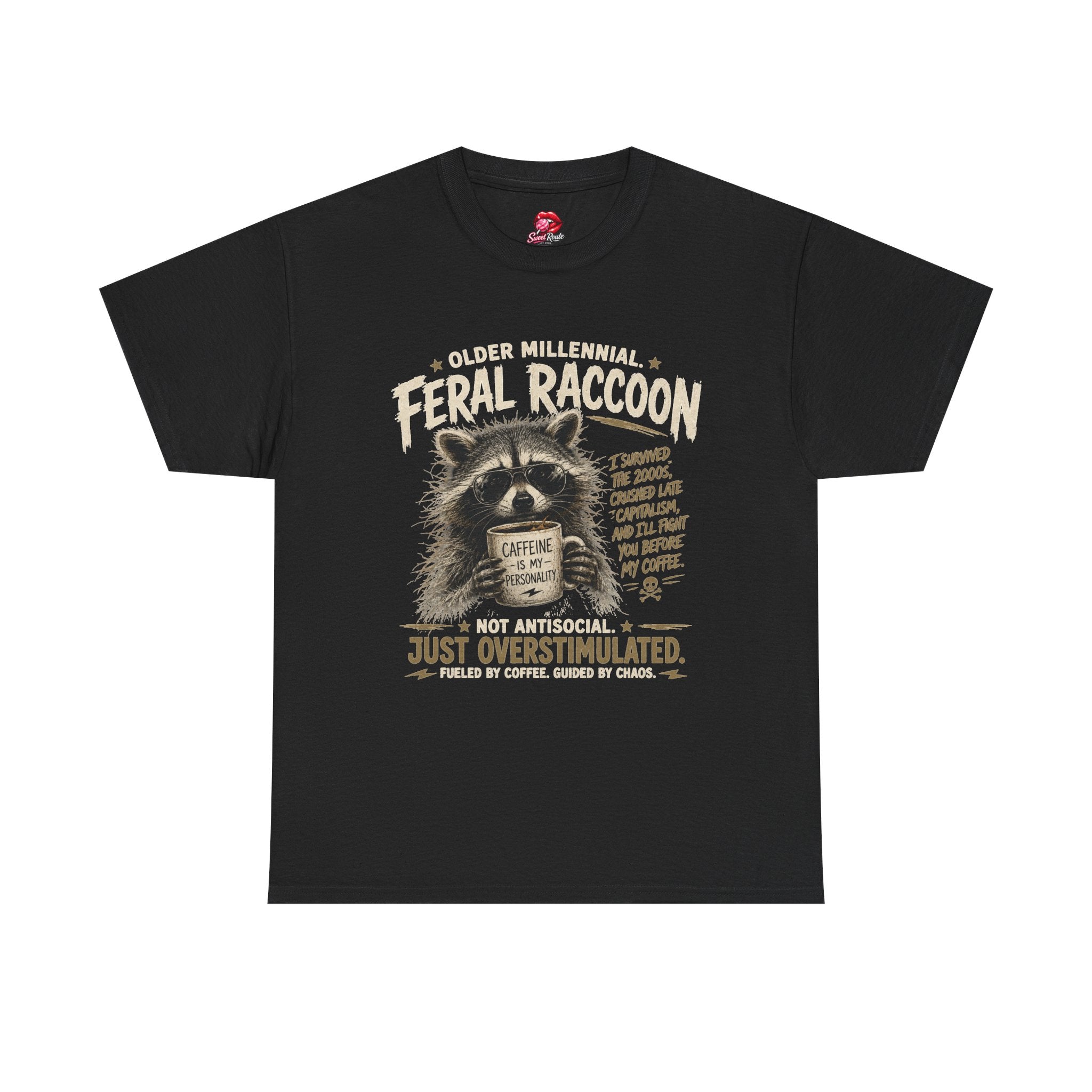 Feral Raccoon Coffee Mug Tee, T-Shirt