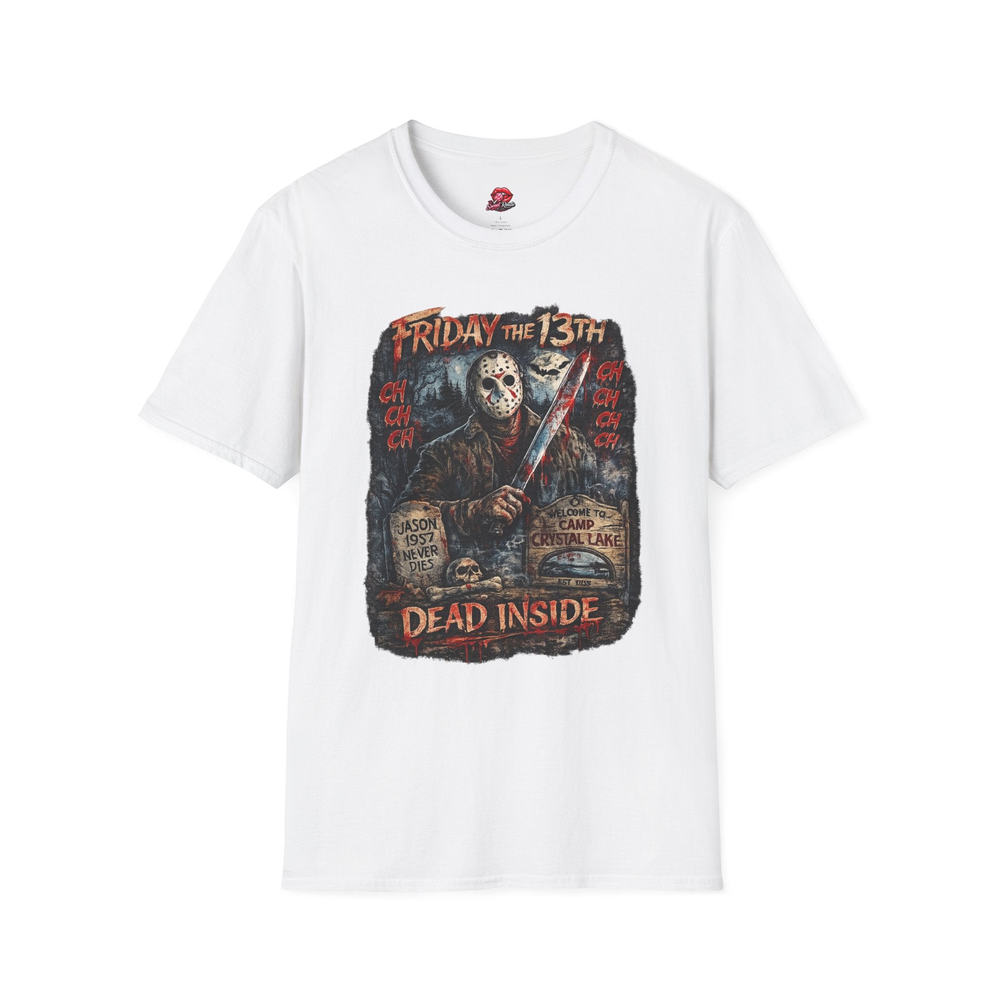 Friday the 13th Jason Mask Graphic T-Shirt | Vintage Horror Movie Tee | Slasher Halloween Shirt | Horror Fan Gift