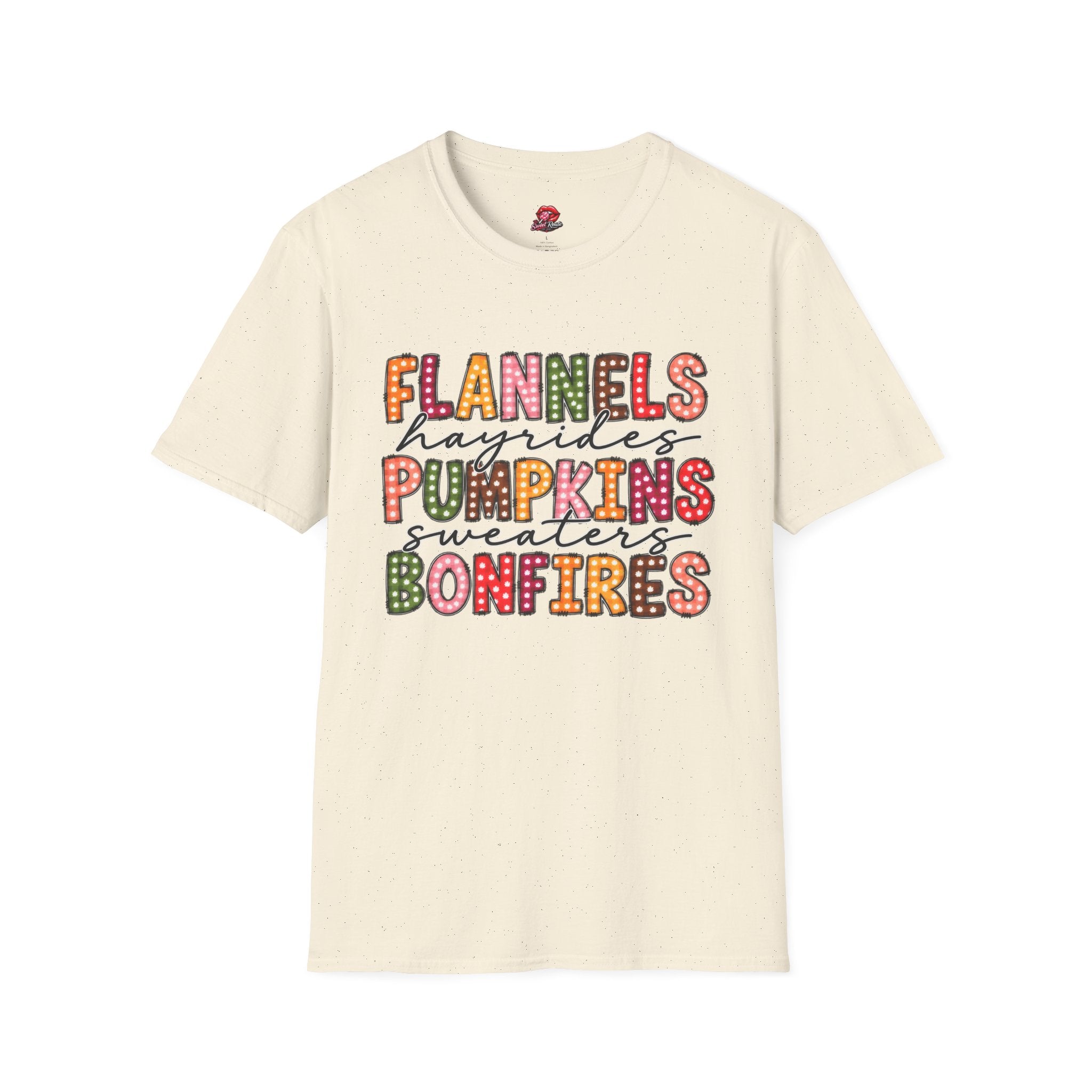 Flannels Hayrides Pumpkins Sweaters Bonfires Tee