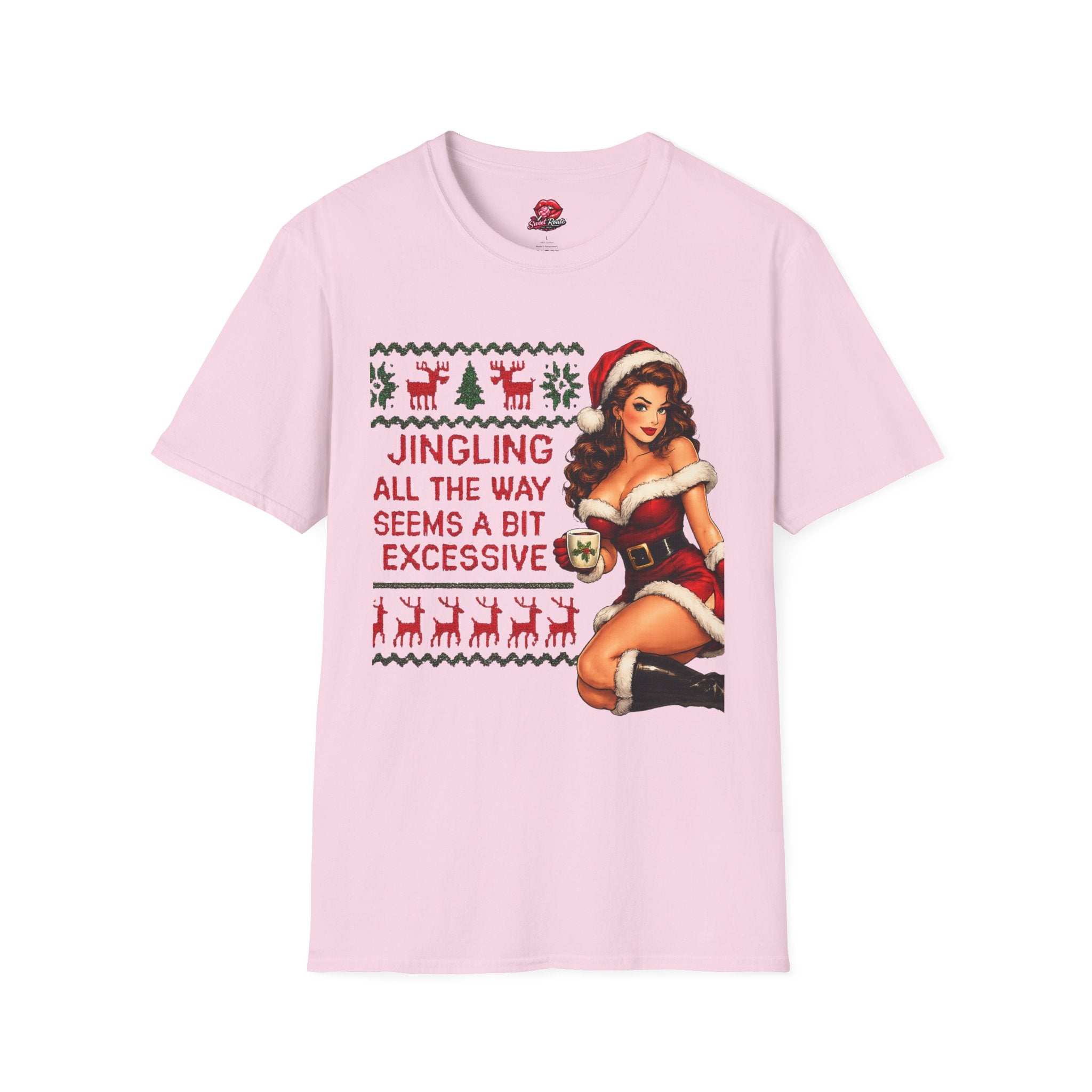 Jingling All The Way Pinup Santa T-Shirt