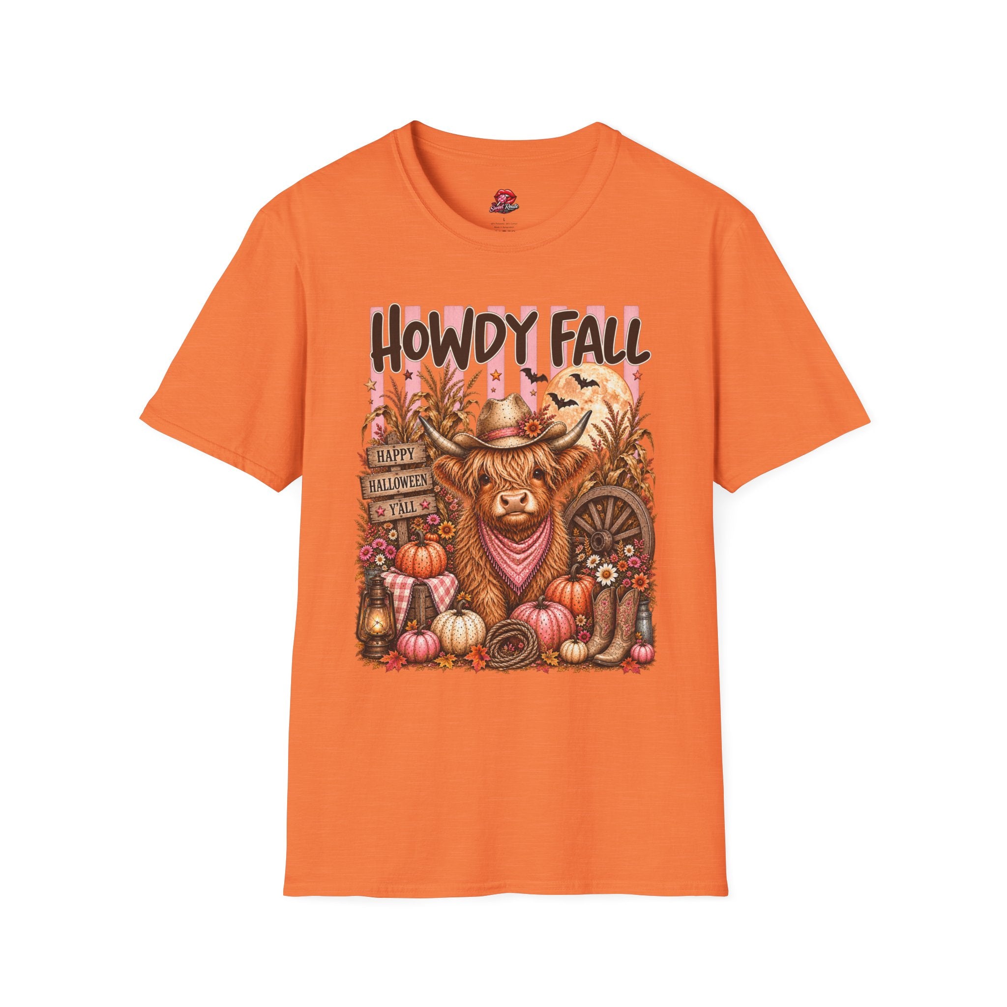 Cute Country Halloween Pumpkin Cowgirl Tee