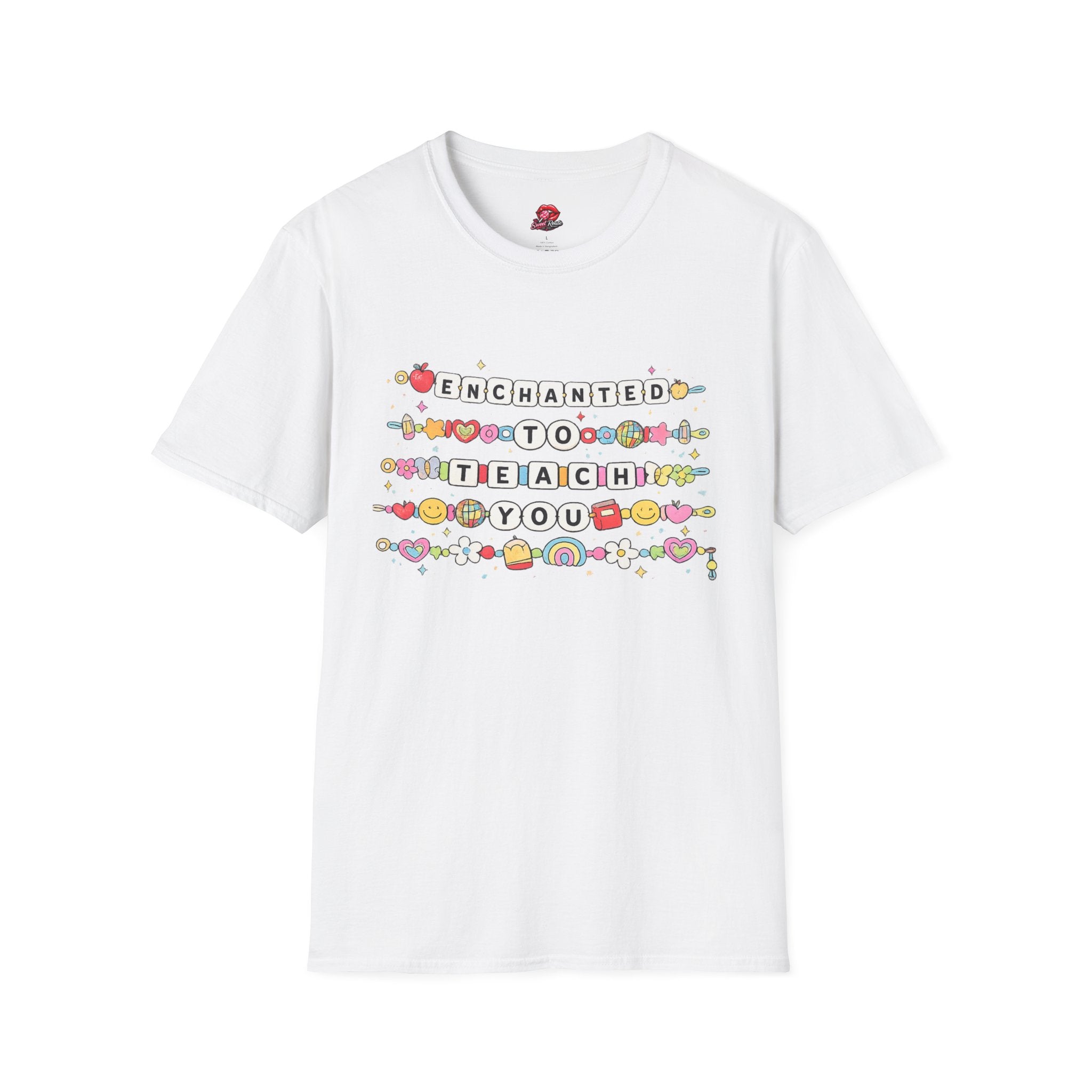 Enchanted to Teach You Teacher T-Shirt | Cute Rainbow Teacher Shirt | Back to School Tee | Teacher Appreciation Gift