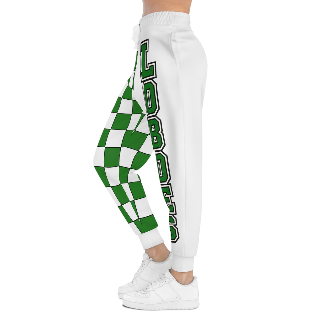 Loboes Green Checkerboard Athletic Joggers
