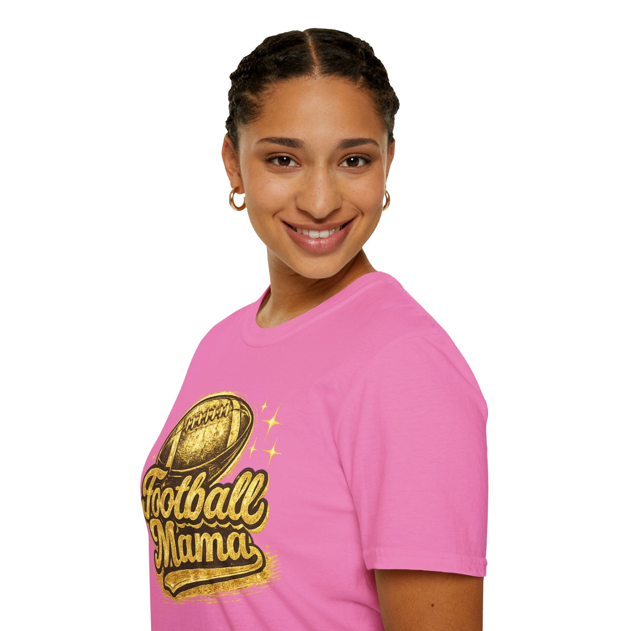 Football Mama T-Shirt — Vintage Gold Football Mom Tee