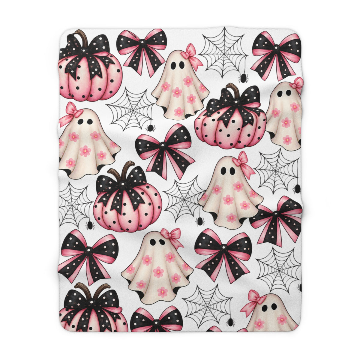 Pink Pastel Halloween Sherpa Blanket