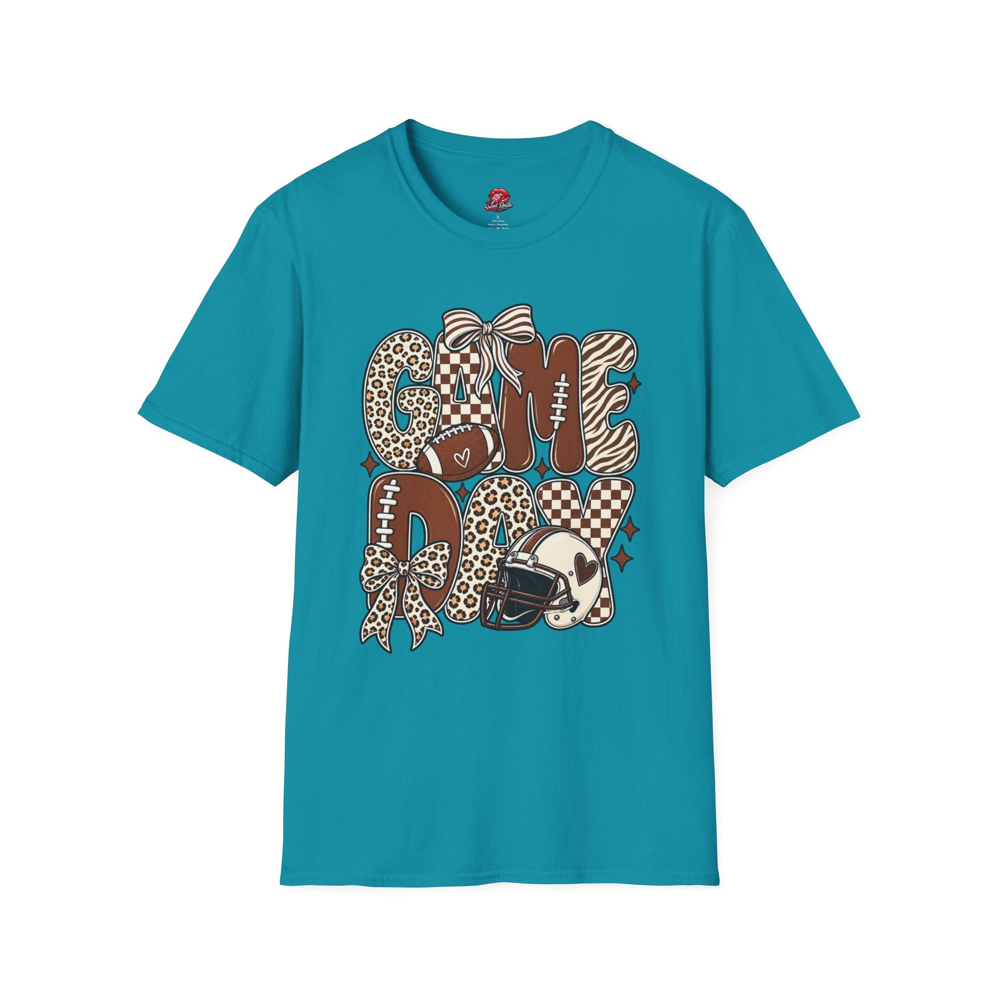 Leopard & Zebra Football Game Day Tee
