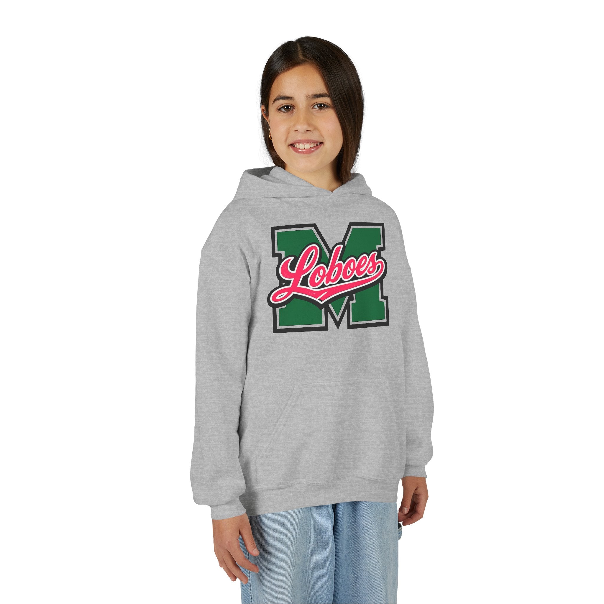 Youth Loboes M Letter Hoodie — Kids School Spirit Sweatshirt