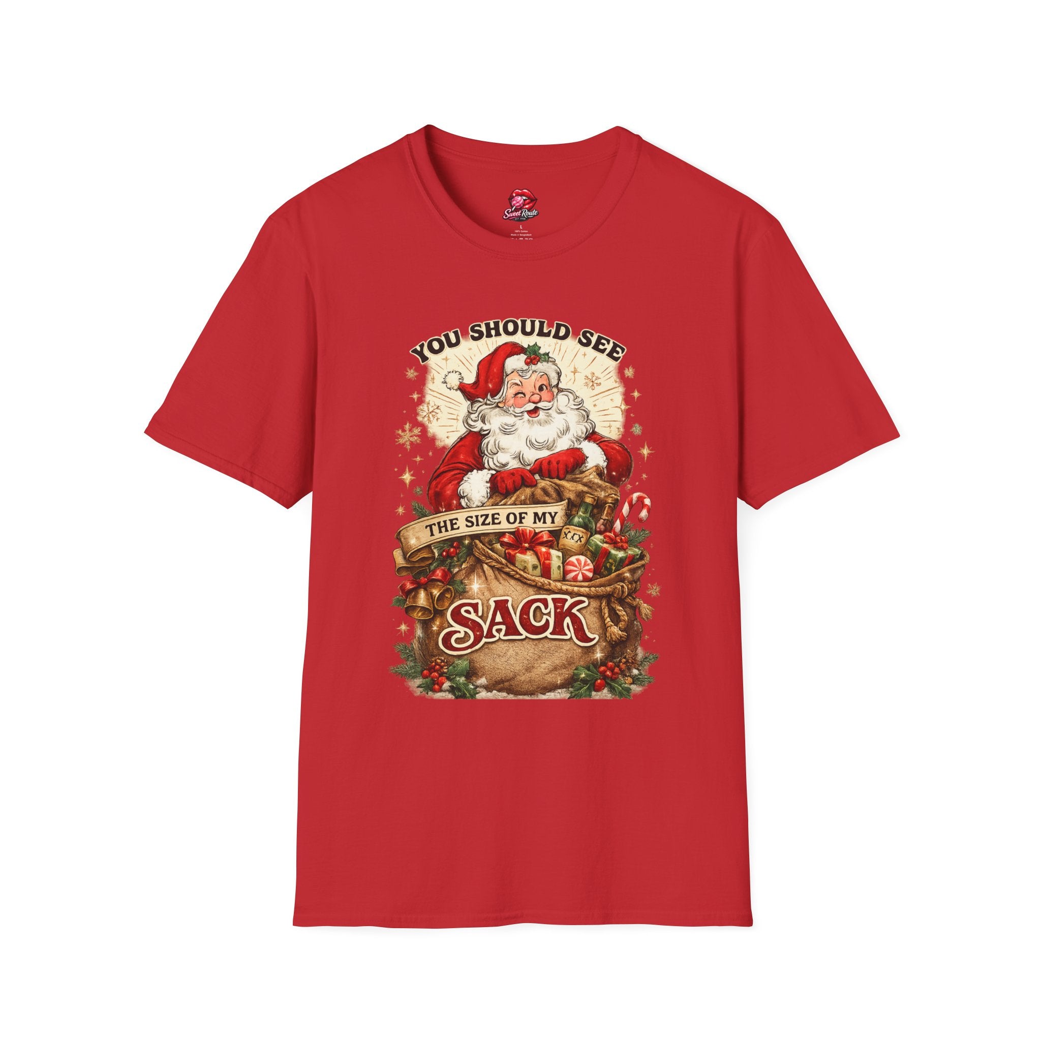 Vintage Santa You Should See The Size Of My Sack Christmas Tee