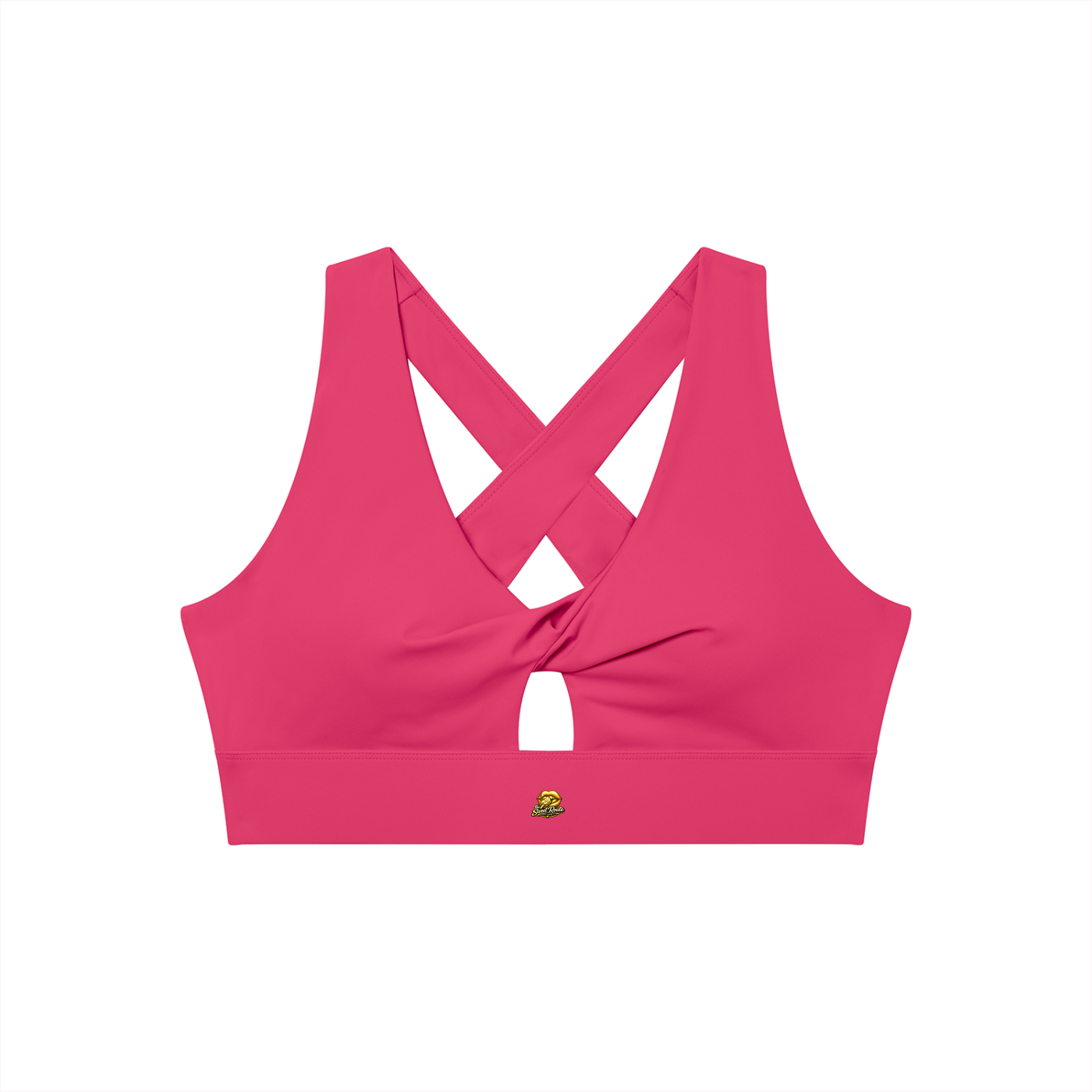 Sweet Route Women's Twist Front V-Neck Sports Bra