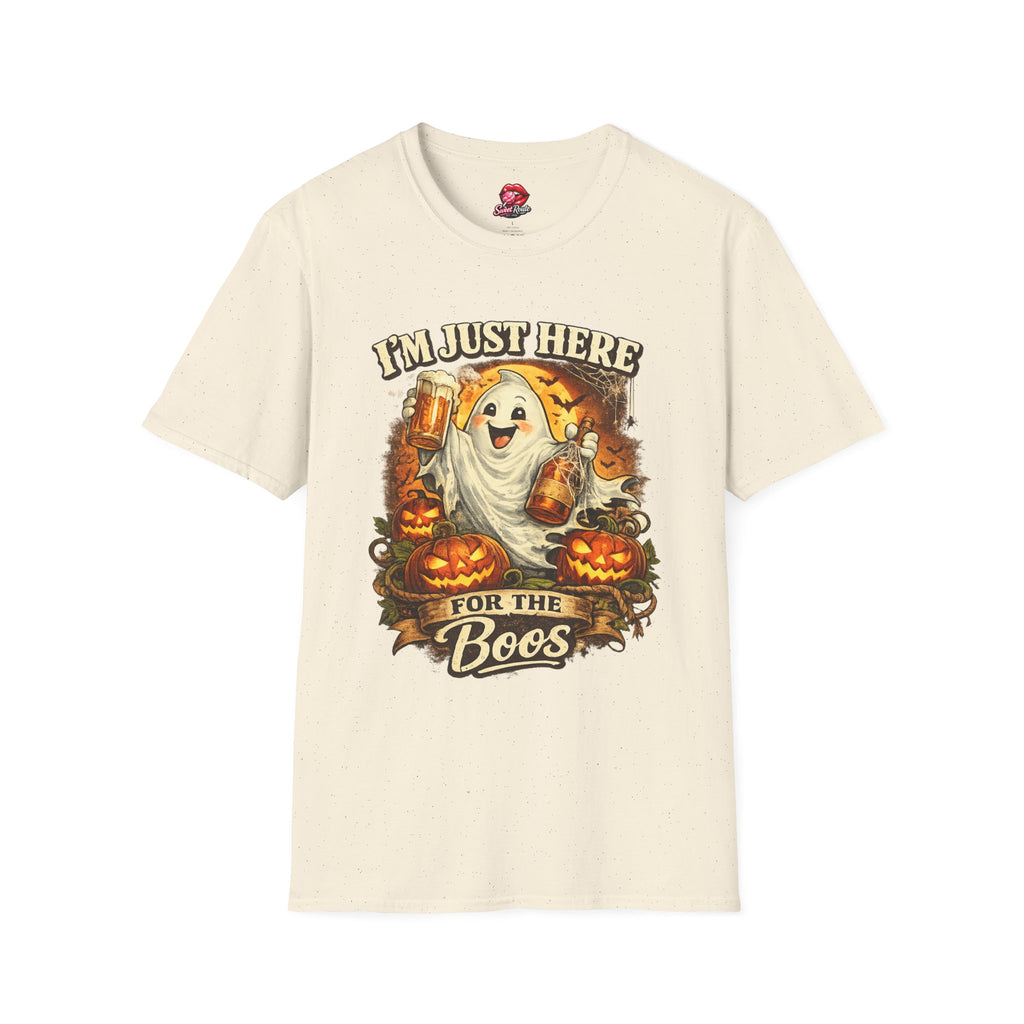 I’m Just Here for the Boos T-Shirt | Funny Halloween Ghost Shirt | Cute Spooky Season Tee | Pumpkin Fall Graphic Tee | Halloween Party Shirt