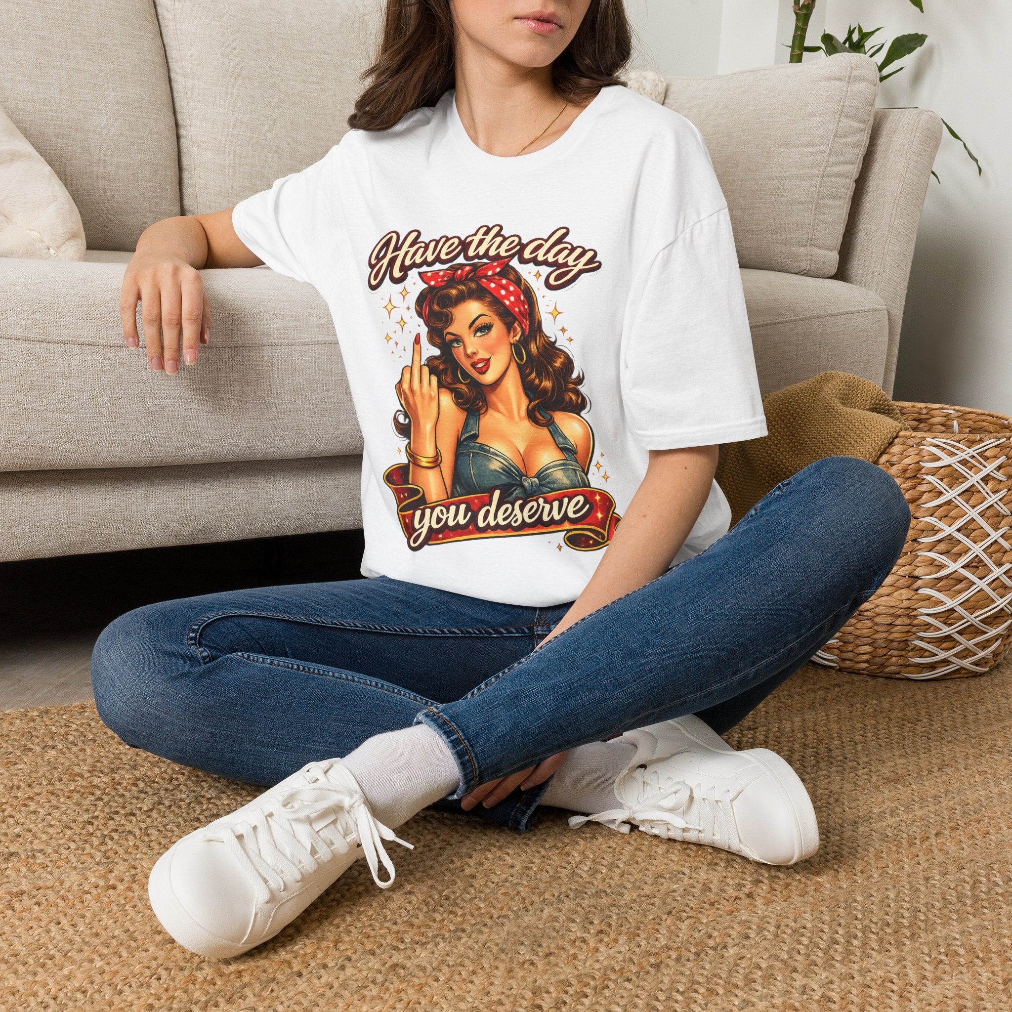 Have the Day retro pinup middle finger T-Shirt