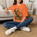 Waiting on Halloween Sunshine Skeleton Pumpkin T-Shirt | Cute Spooky Season Graphic Tee | Vintage Halloween Shirt