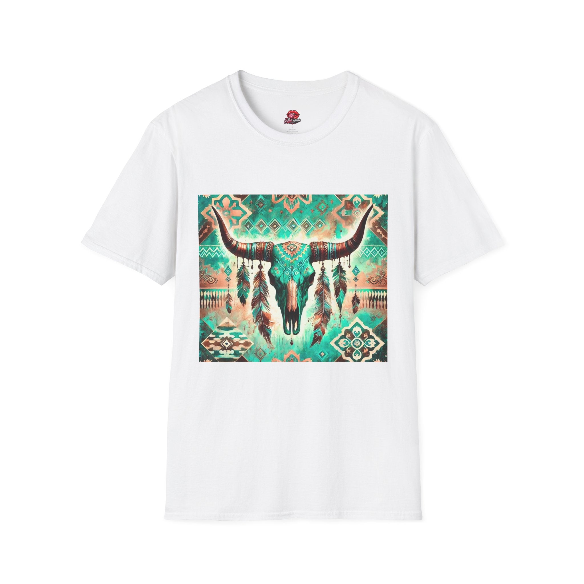 Turquoise Aztec Longhorn T-Shirt