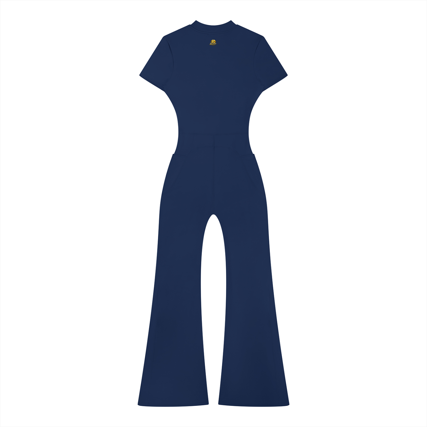 Sweet Route Women’s Tight Flared Leg Quarter-Zip Jumpsuit