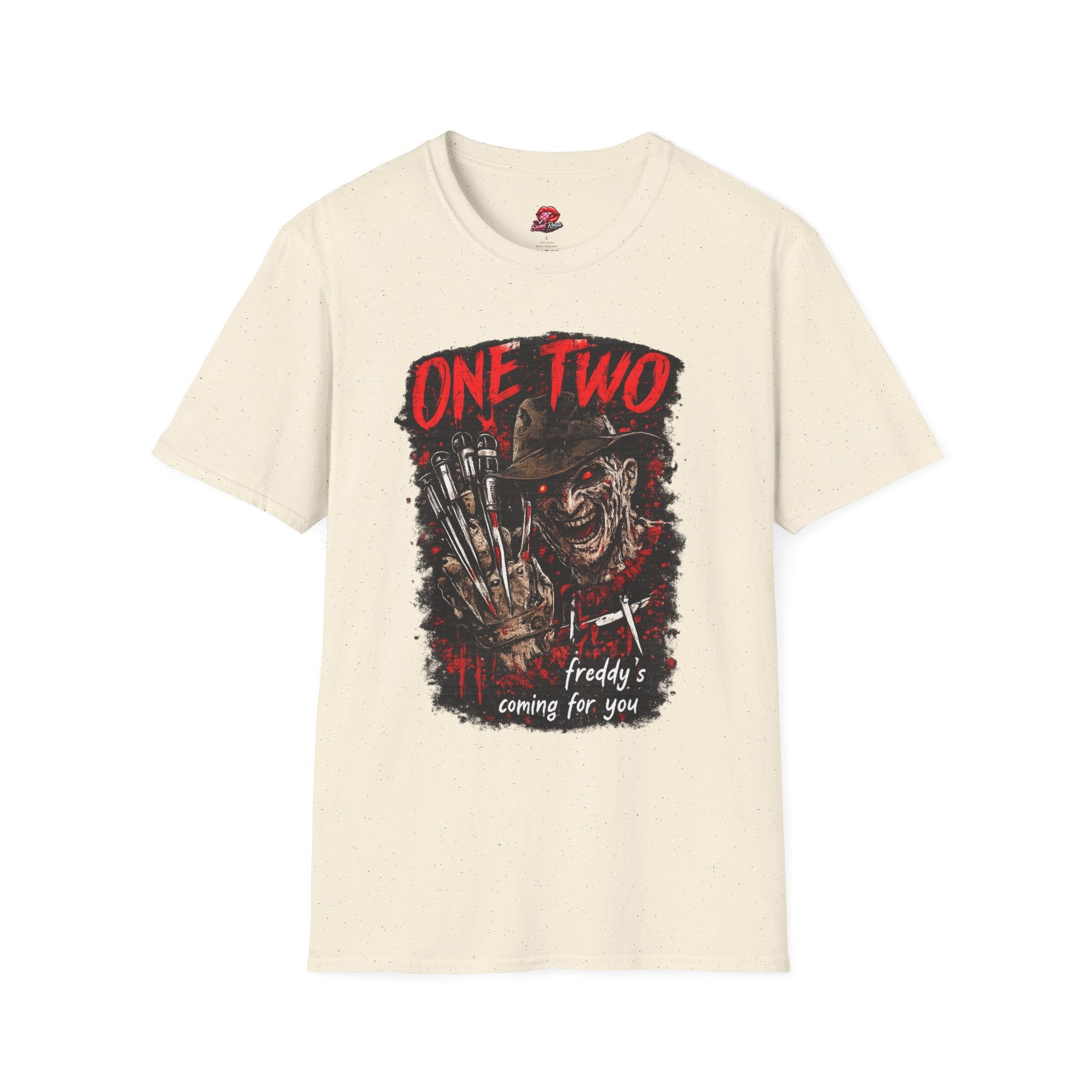 One Two Horror Graphic T-Shirt | Retro Slasher Inspired Halloween Tee | Vintage Creepy Graphic Shirt | Spooky Season Horror Fan Gift