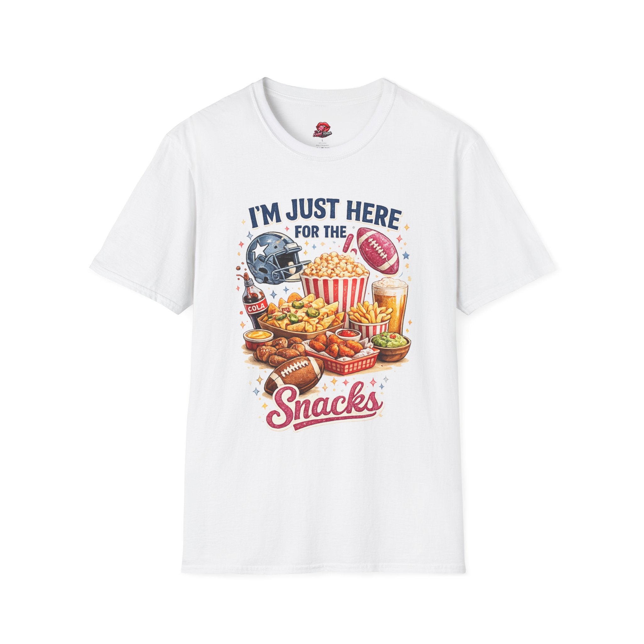 I’m Just Here for the Snacks T-Shirt | Funny Football Game Day Tee | Tailgate Snack Lover Shirt