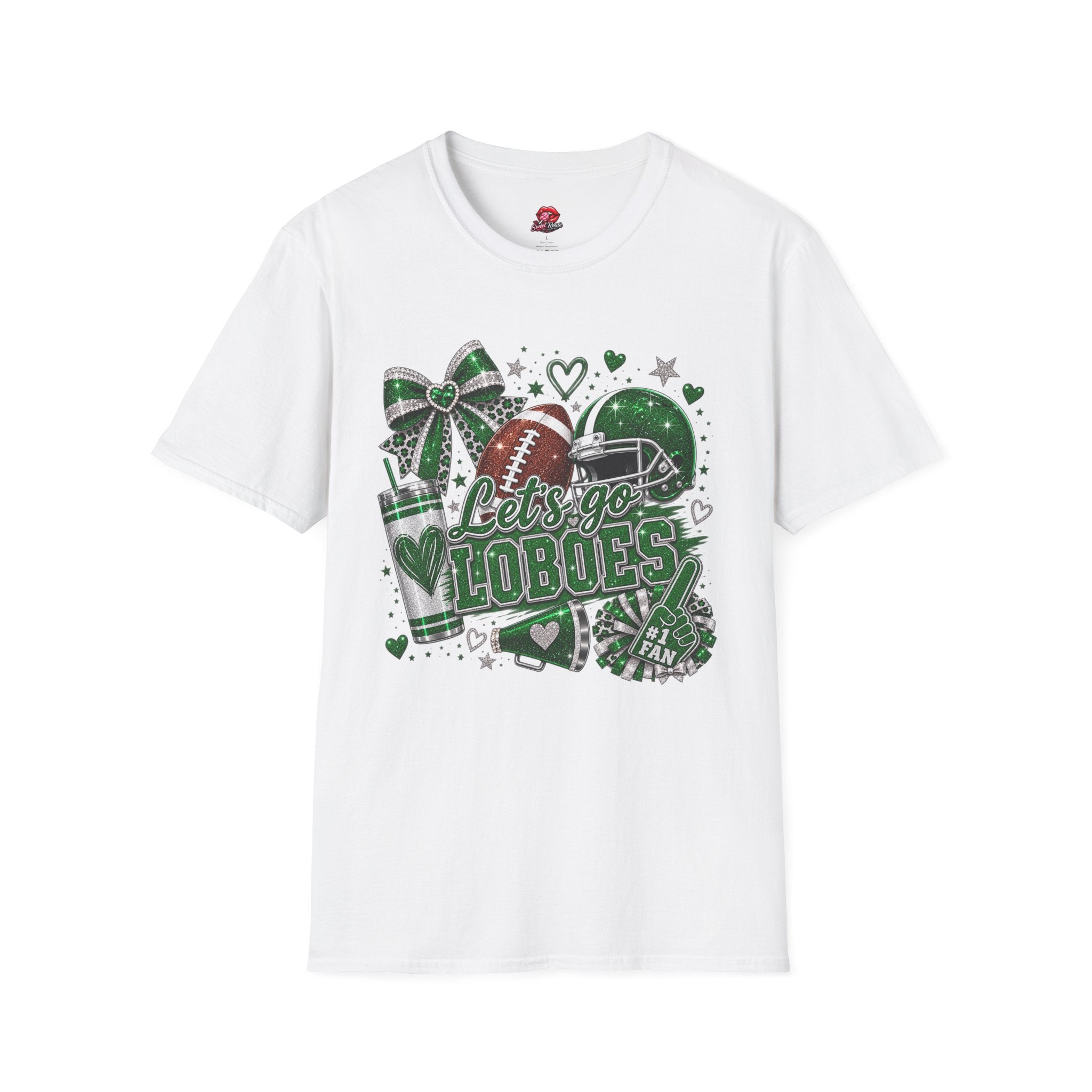 Lets Go Loboes Football Tee