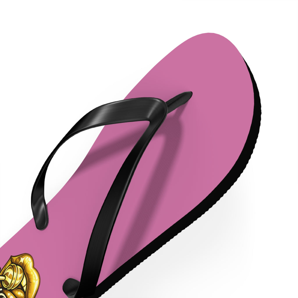 Gold Sweet Route Logo Beach Sandals