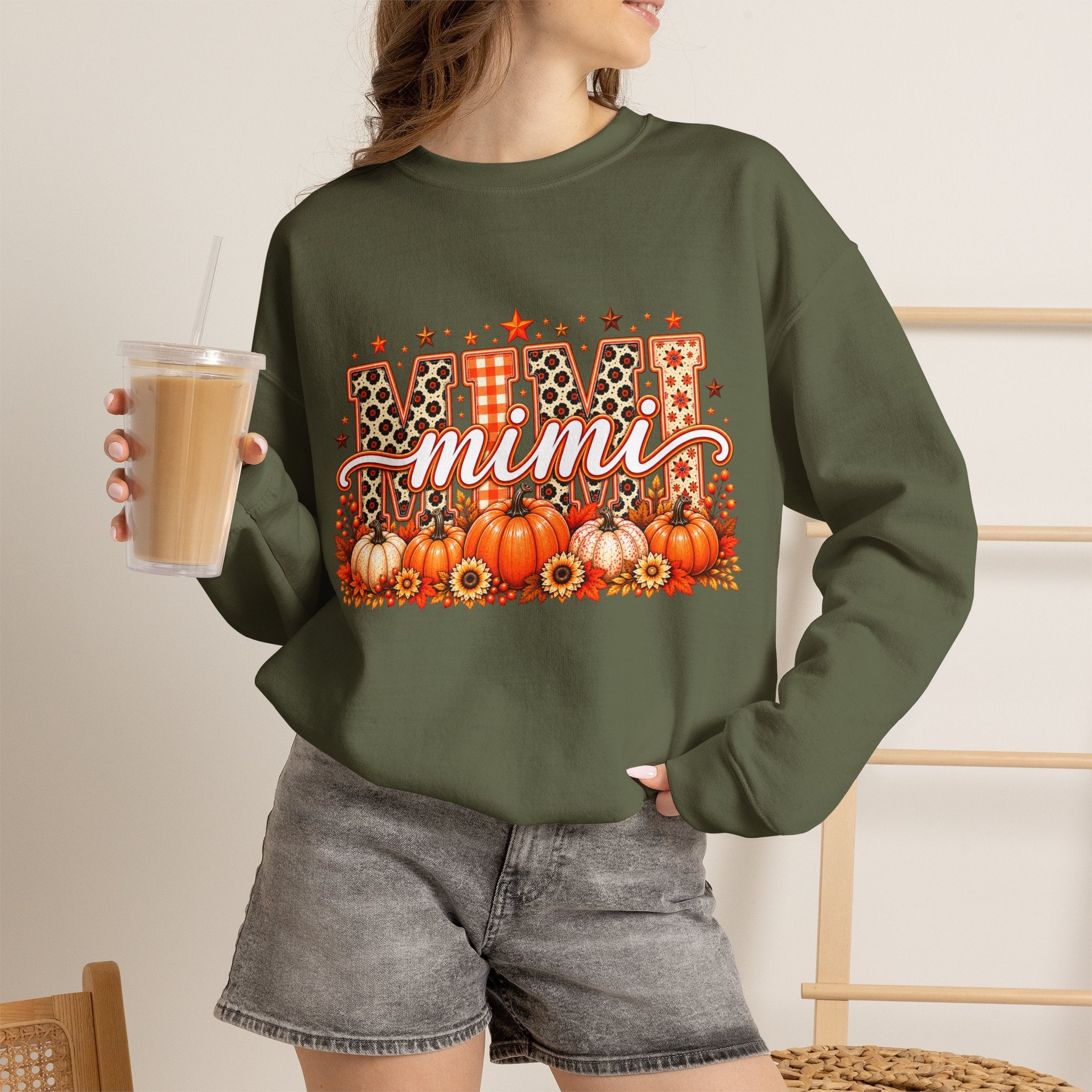 Mimi Fall Pumpkin Crewneck Sweatshirt