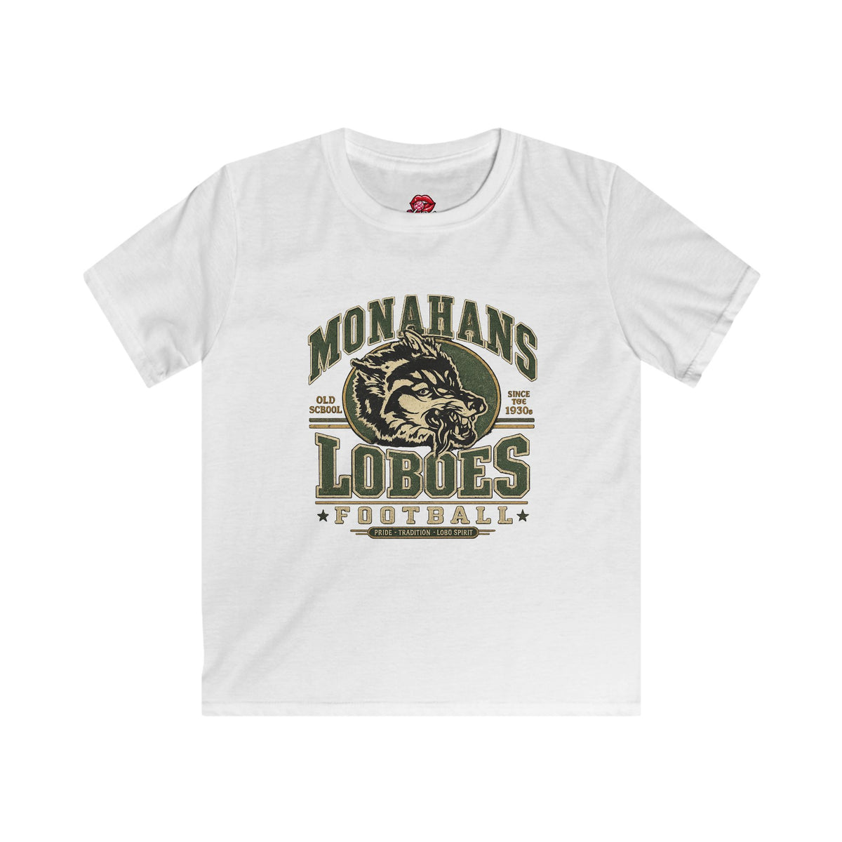 Monahans Loboes Football Vintage Kids Tee