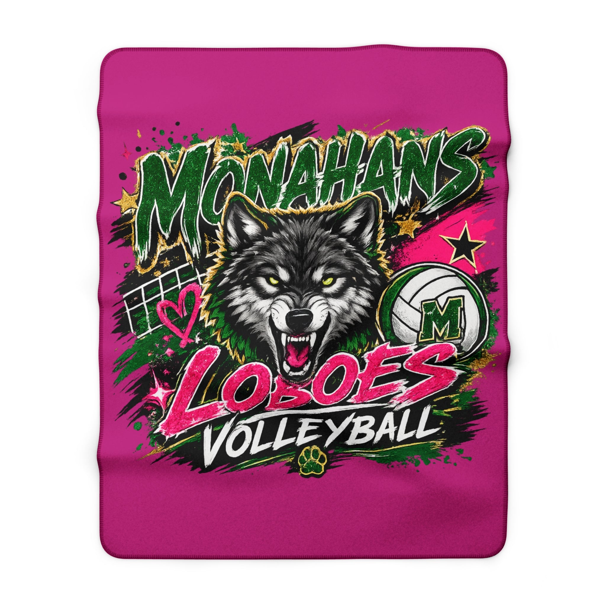 Monahans Loboes Volleyball Sherpa Blanket