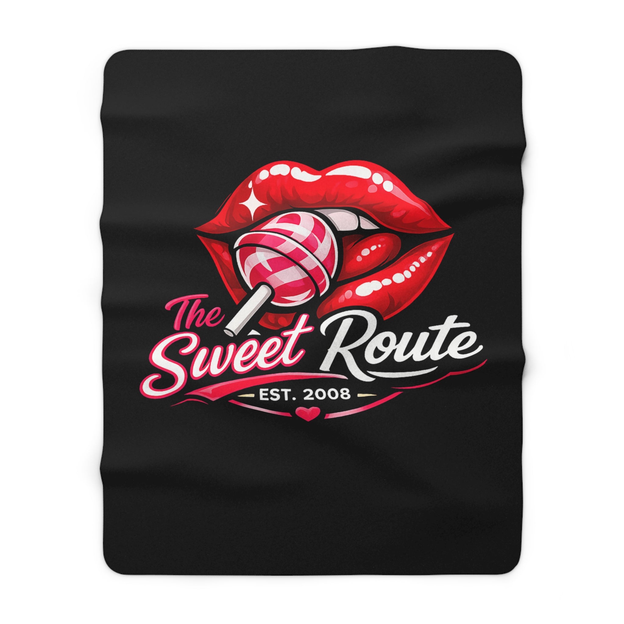 The Sweet Route Sherpa Logo Blanket