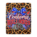 Coahoma Bulldogs Leopard Print Sherpa Fleece Blanket