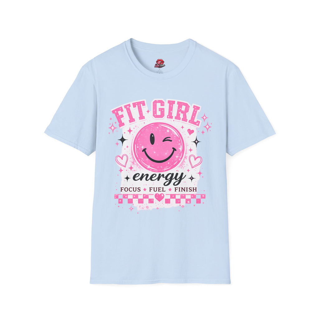 Fit Girl Pink Smiley Fitness Tee