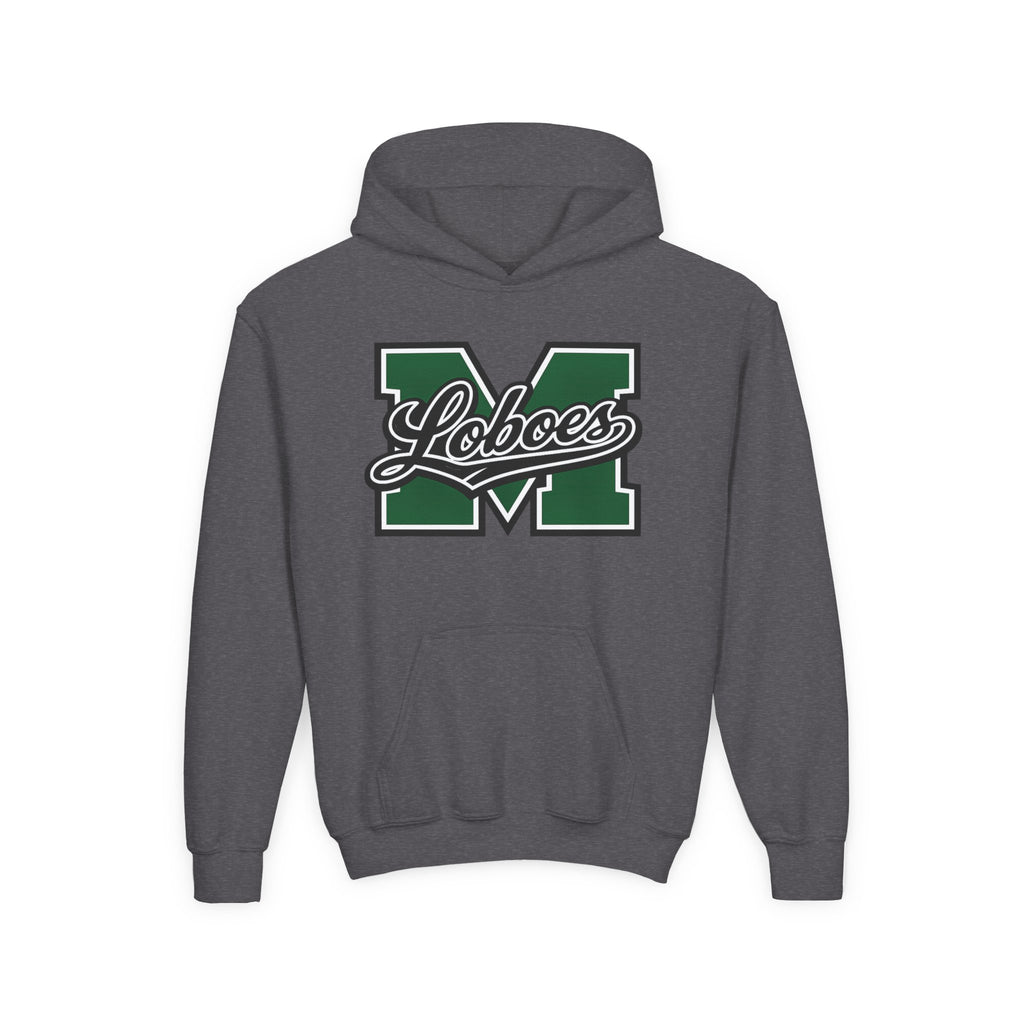 Youth Hoodie — 'M Loboes' Varsity Letterman School Spirit Pullover