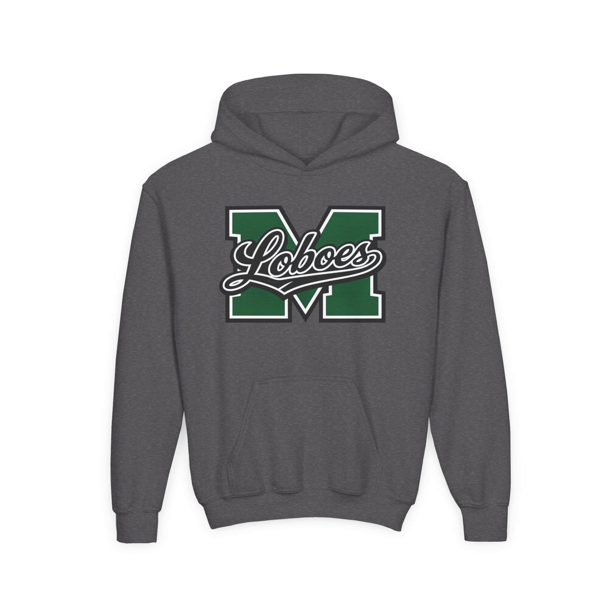 Youth Hoodie — 'M Loboes' Varsity Letterman School Spirit Pullover