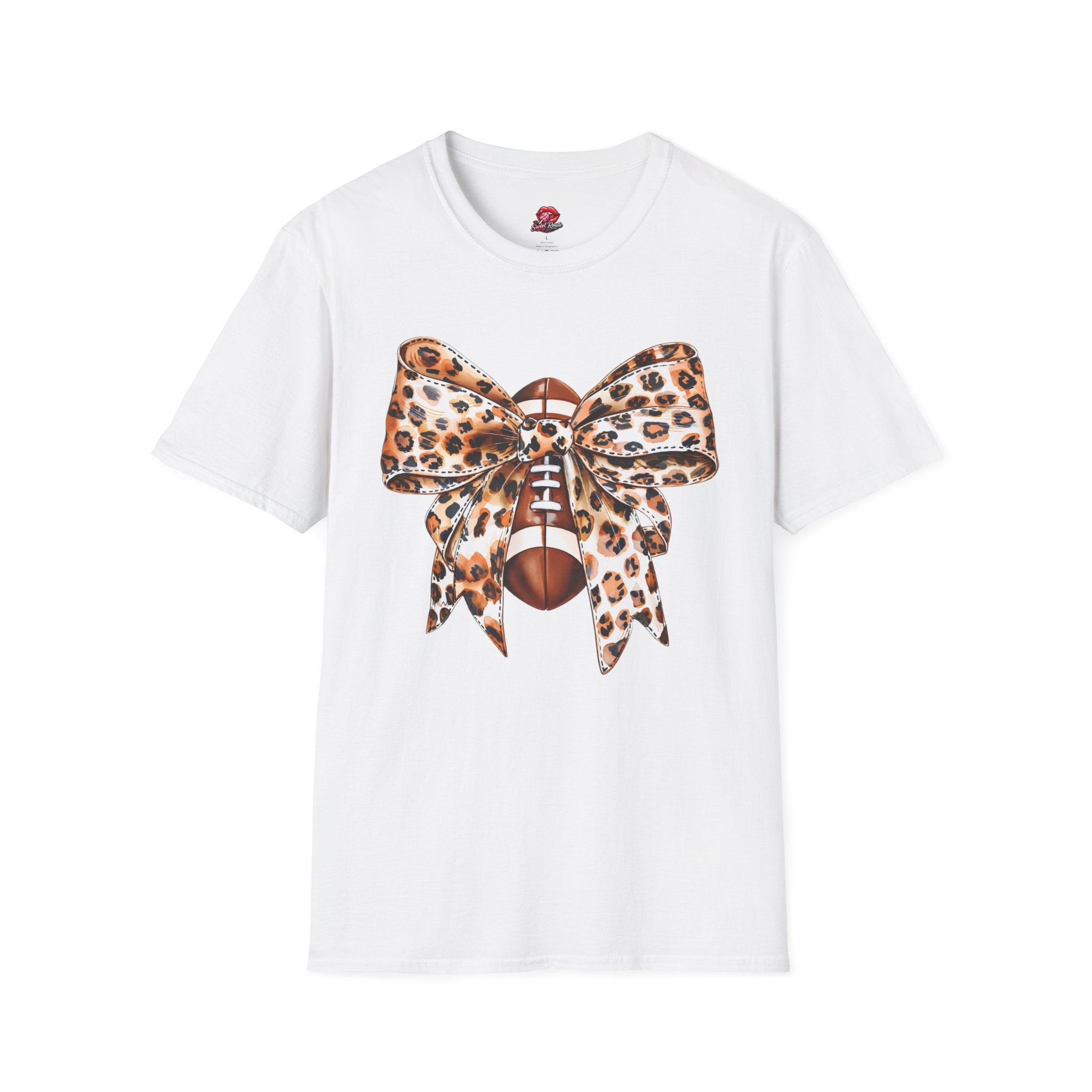 Leopard Bow Football T-Shirt