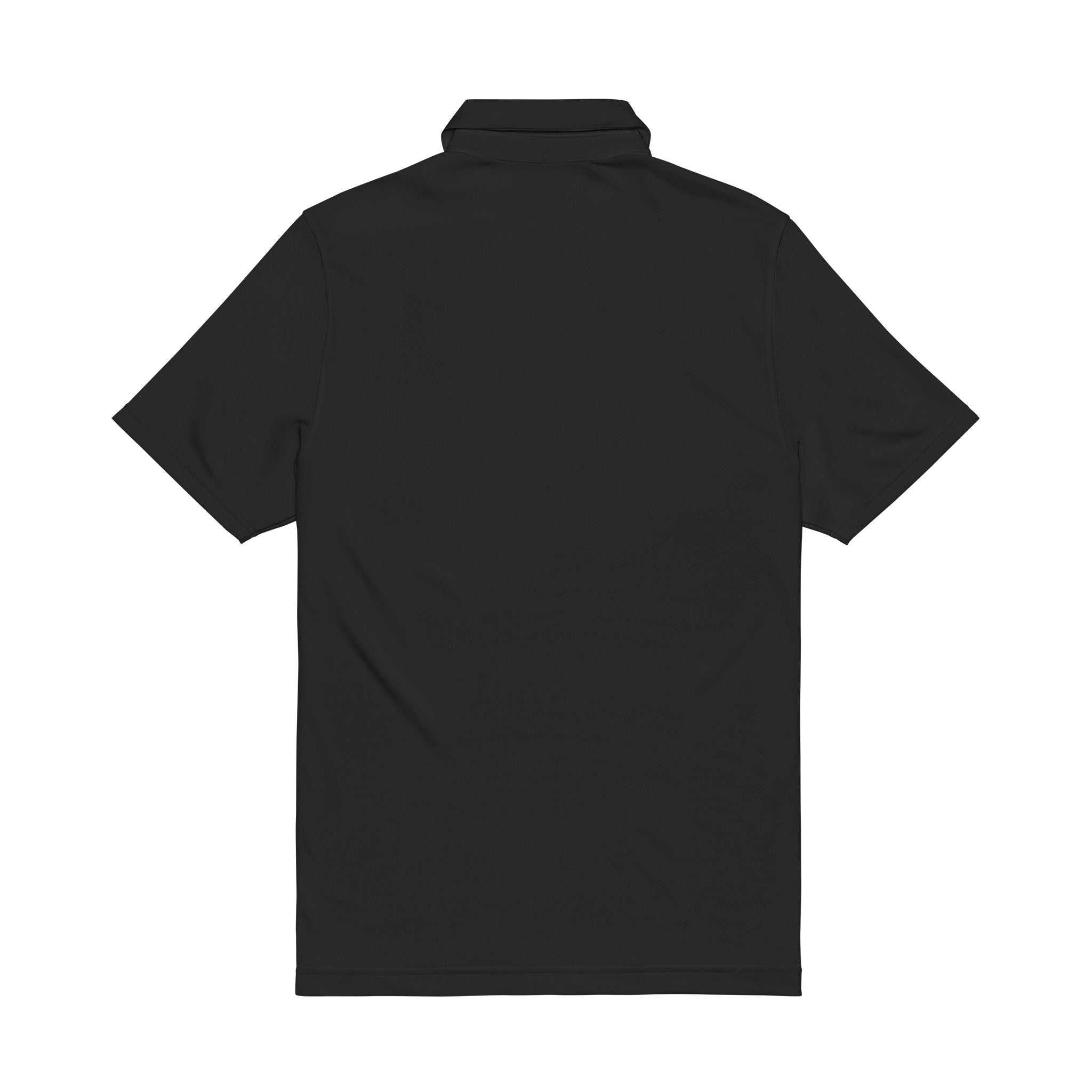 Embroidered White Polo Shirt with Green & Gold 'M' Crest