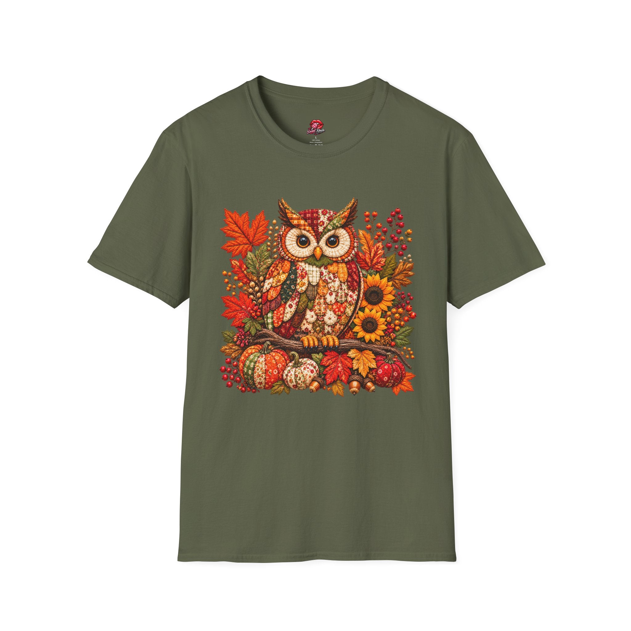 Quilted Style Autumn Owl T-Shirt