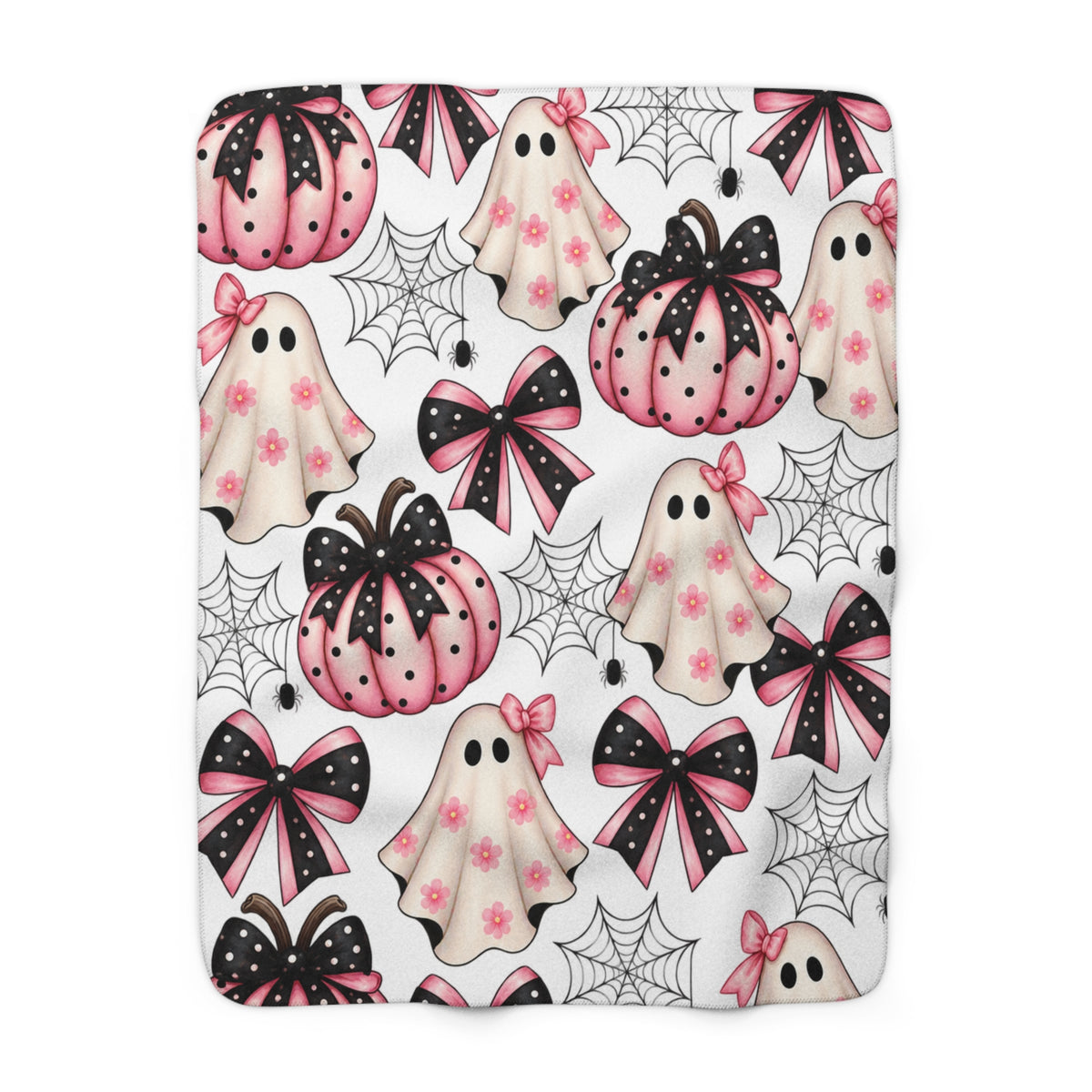 Pink Pastel Halloween Sherpa Blanket