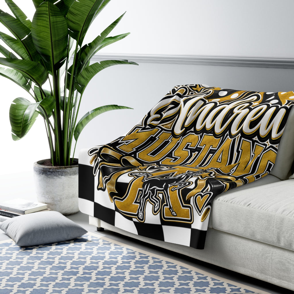 Custom Andrews Mustangs Sherpa Blanket