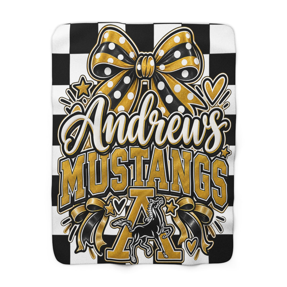 Custom Andrews Mustangs Sherpa Blanket