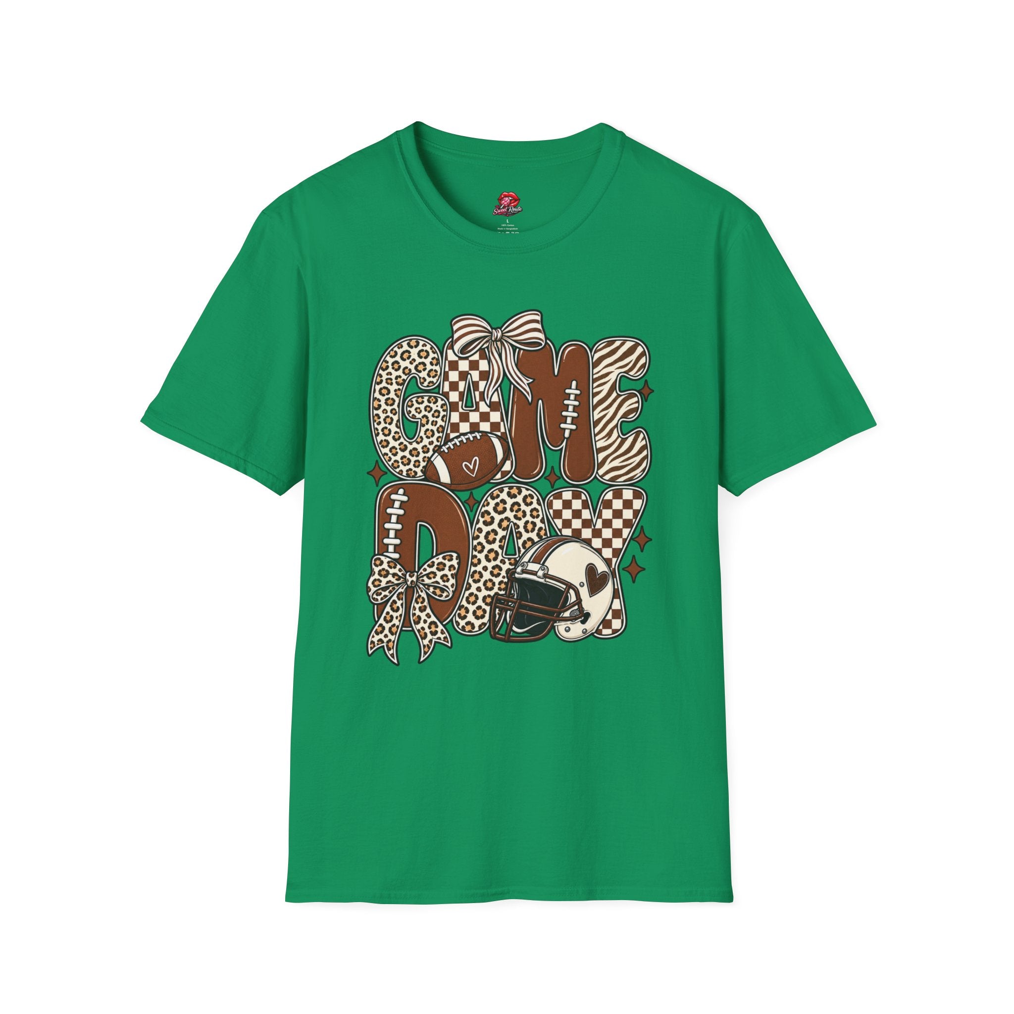 Leopard & Zebra Football Game Day Tee