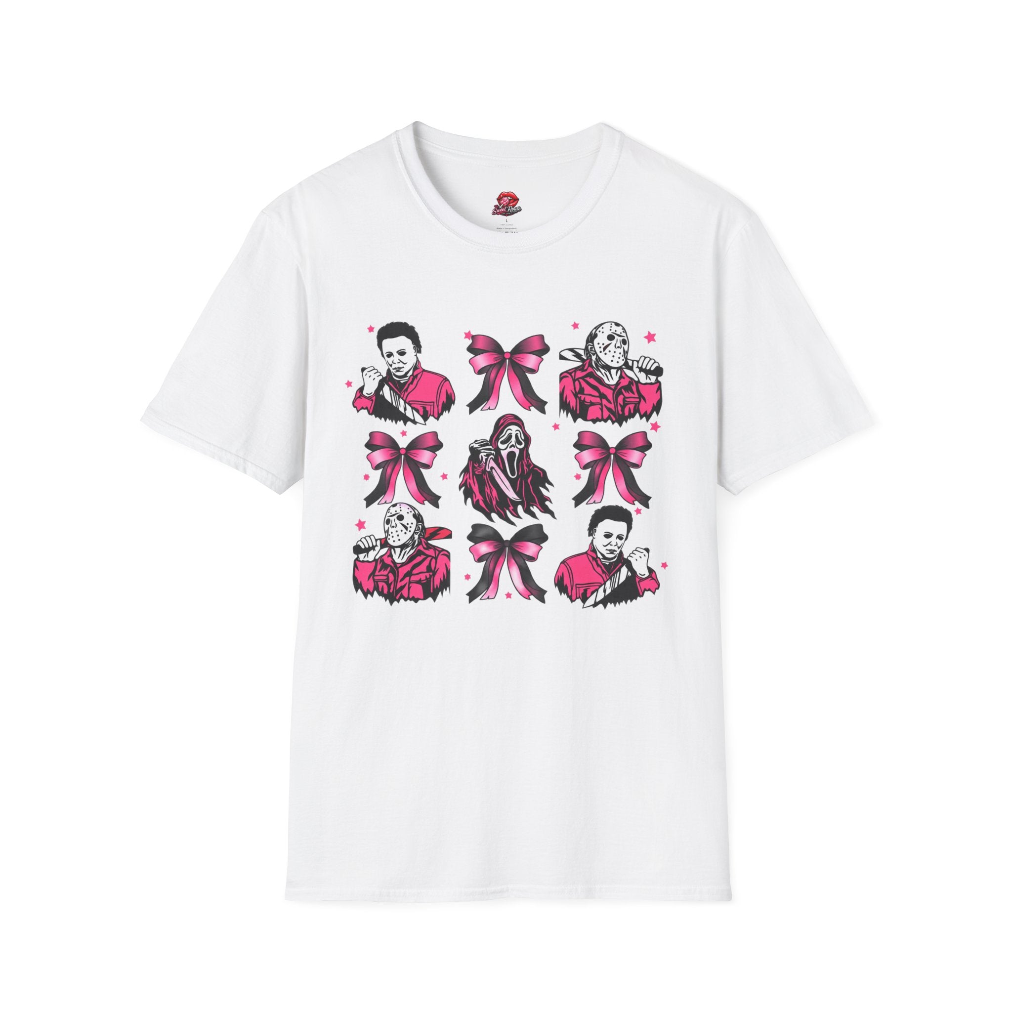 Horror Villains & Pink Bows Tee