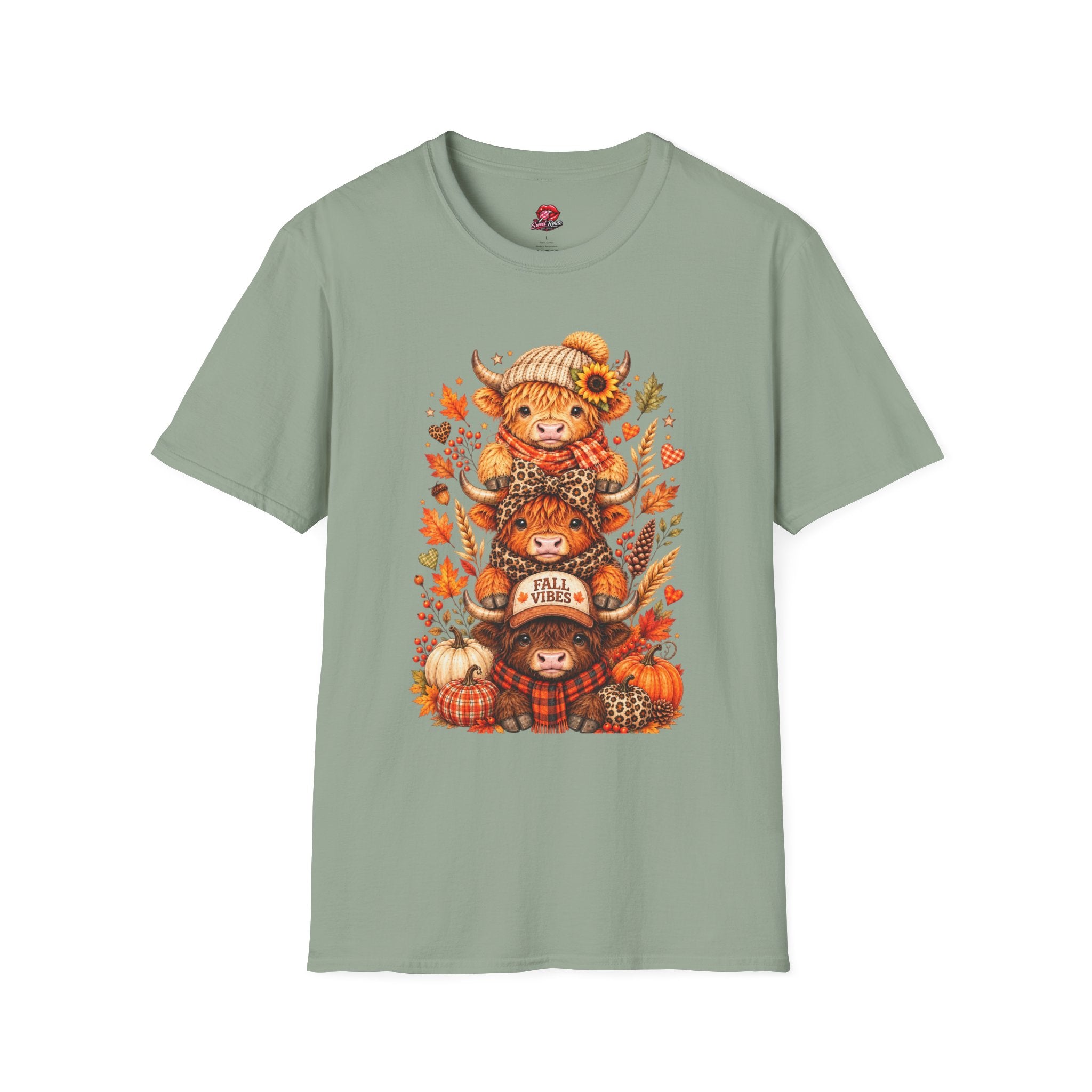 Autumn Highland Cow Stack T-Shirt