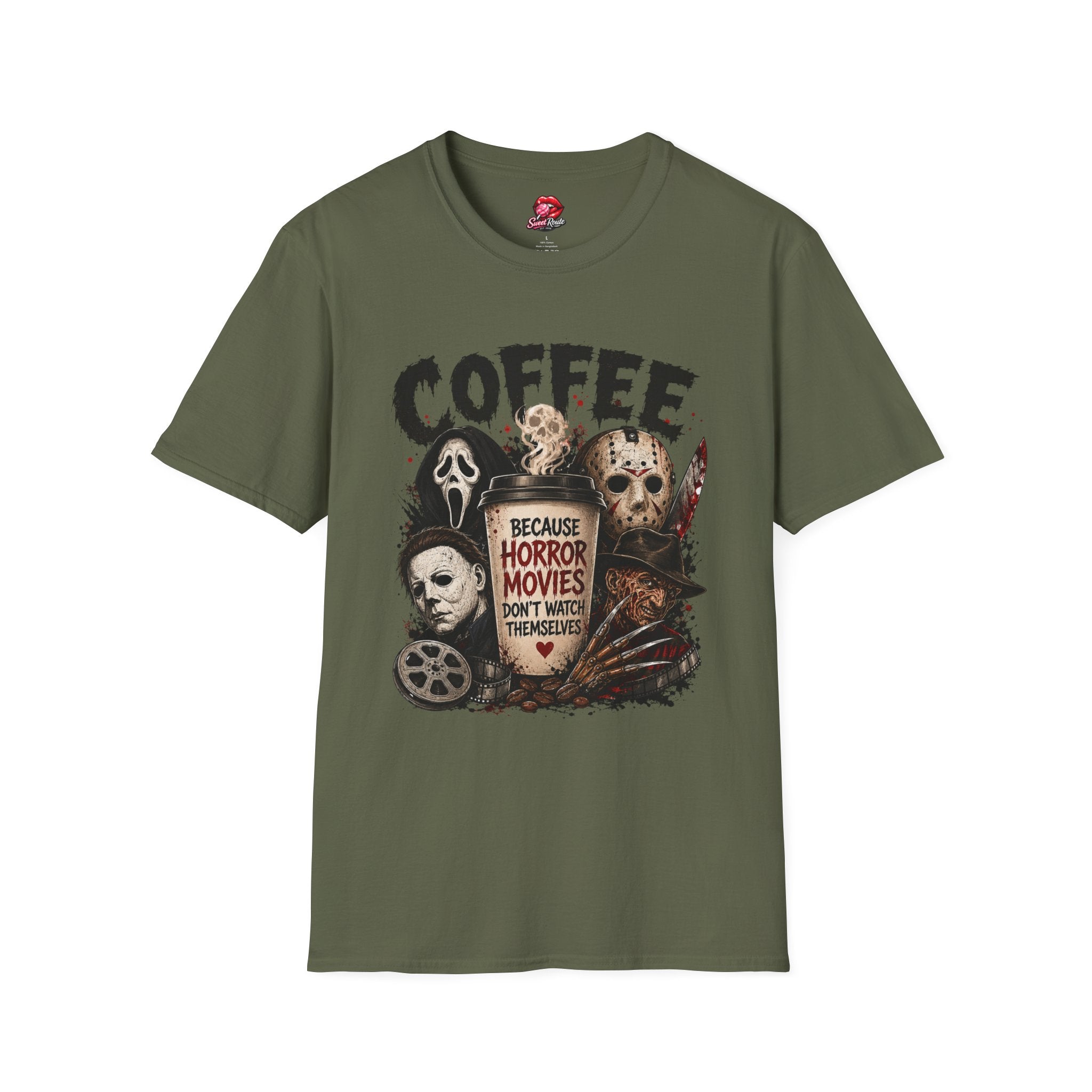 Horror Movie Characters Coffee T-Shirt