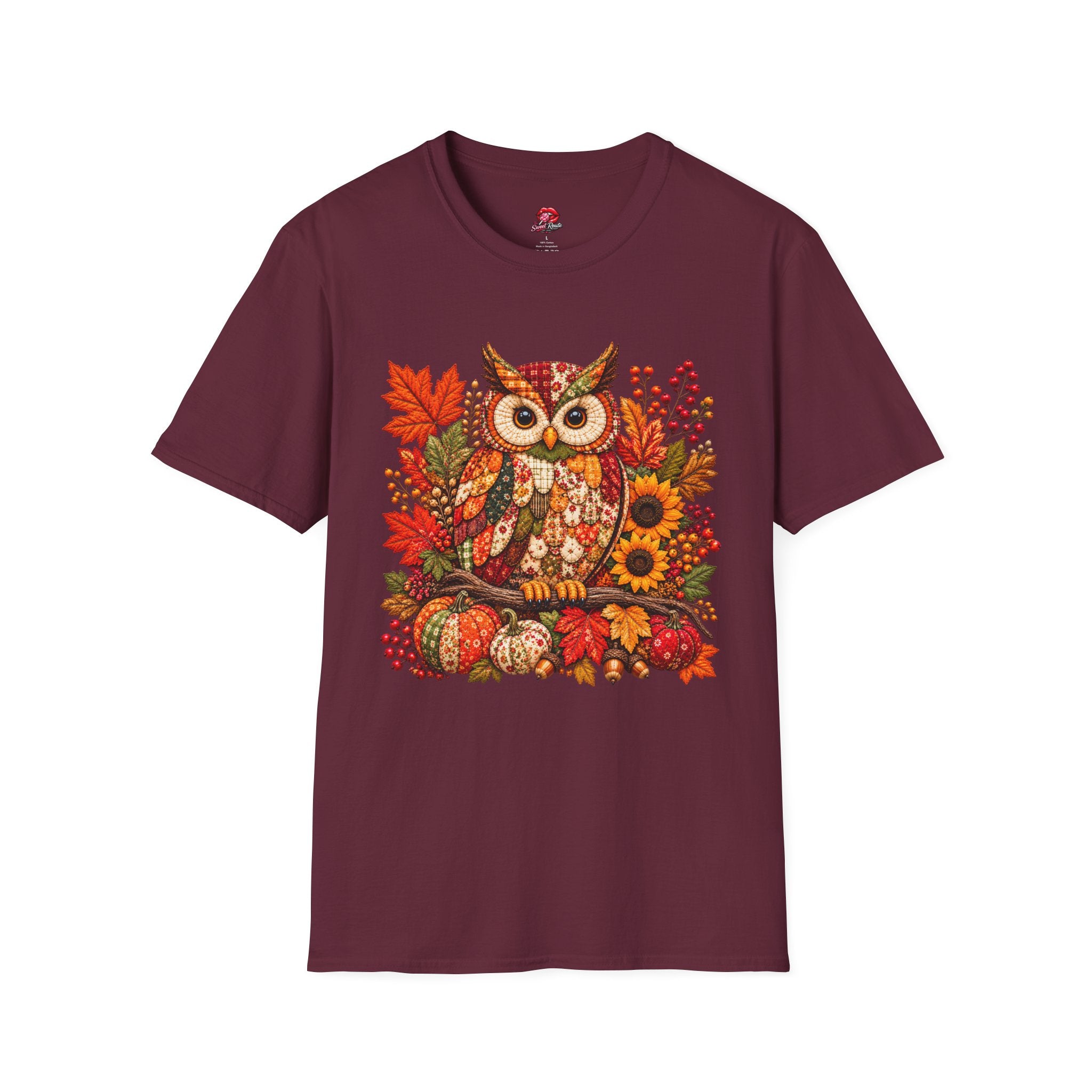 Quilted Style Autumn Owl T-Shirt