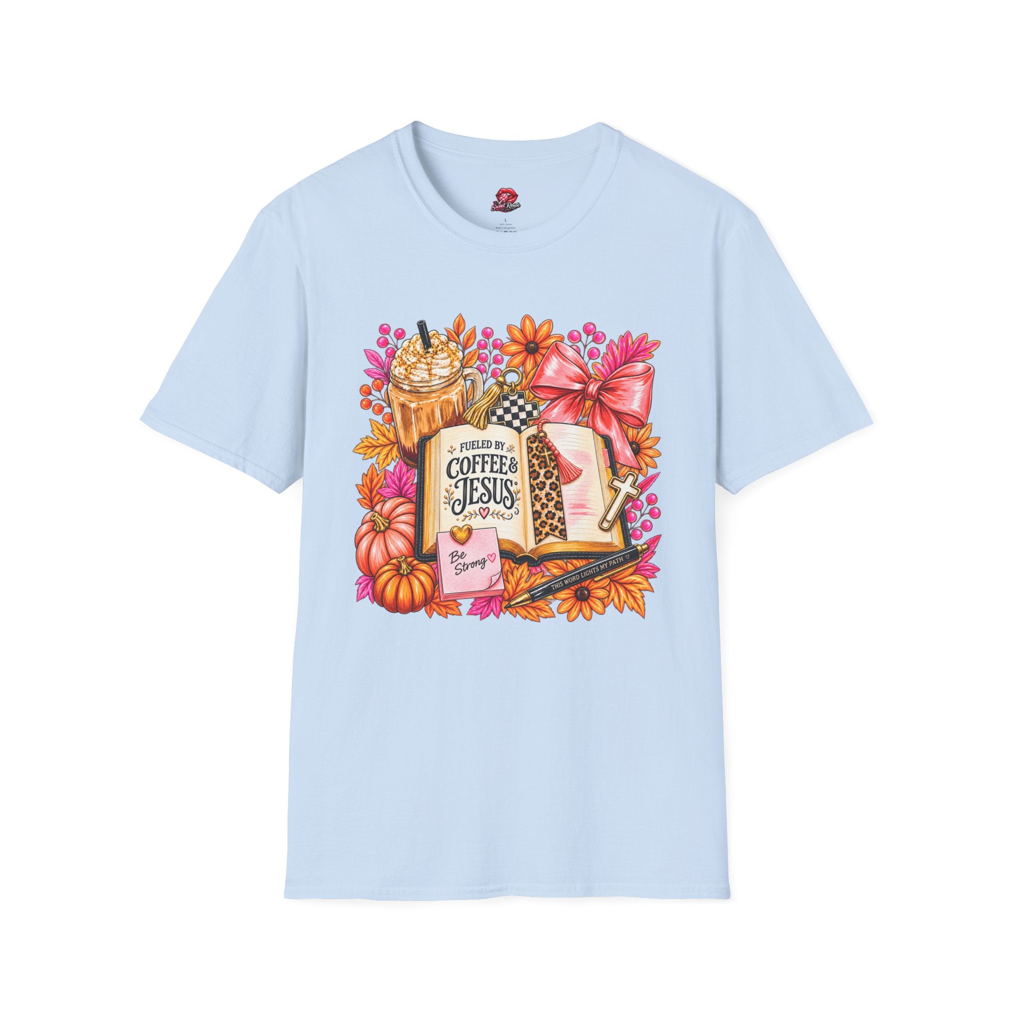 Fueled by Coffee & Jesus Autumn Floral Tee