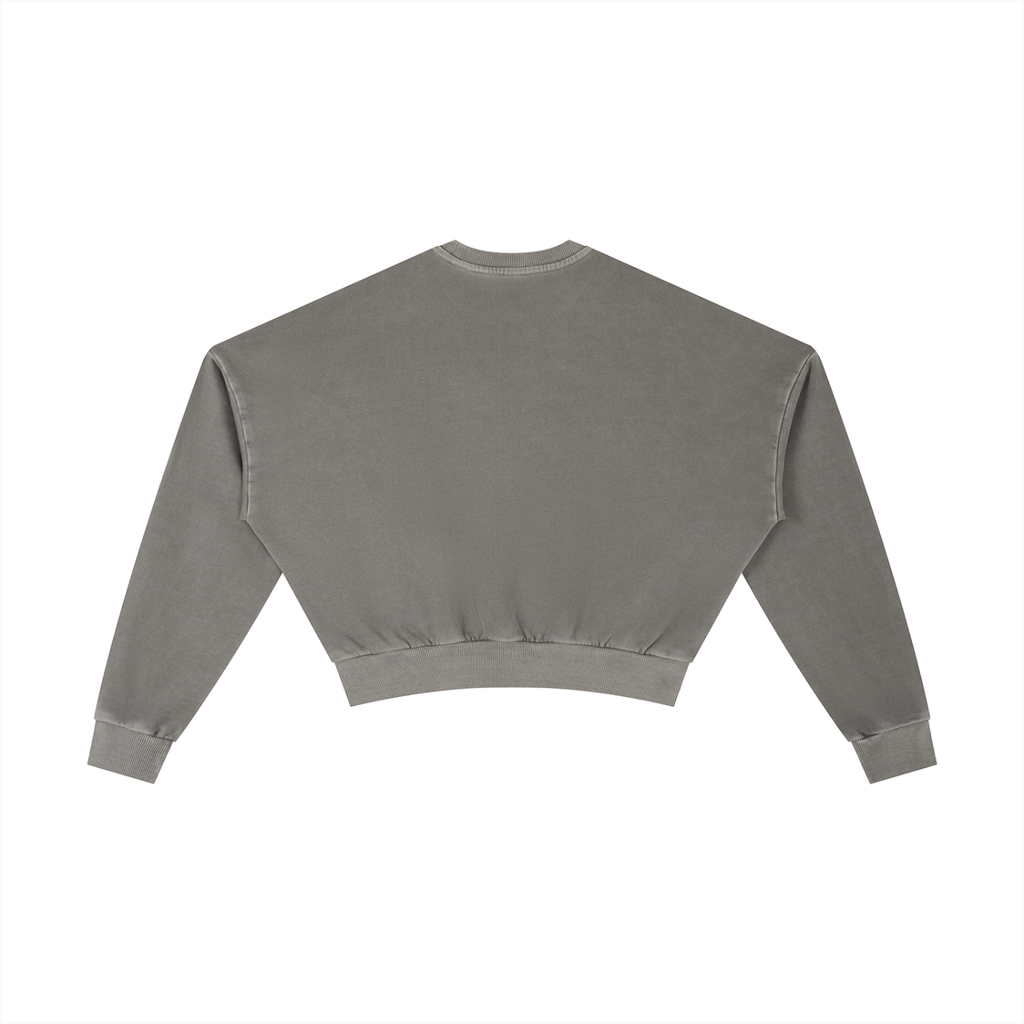 Sweet Route Vintage Washed Cropped Sweatshirt