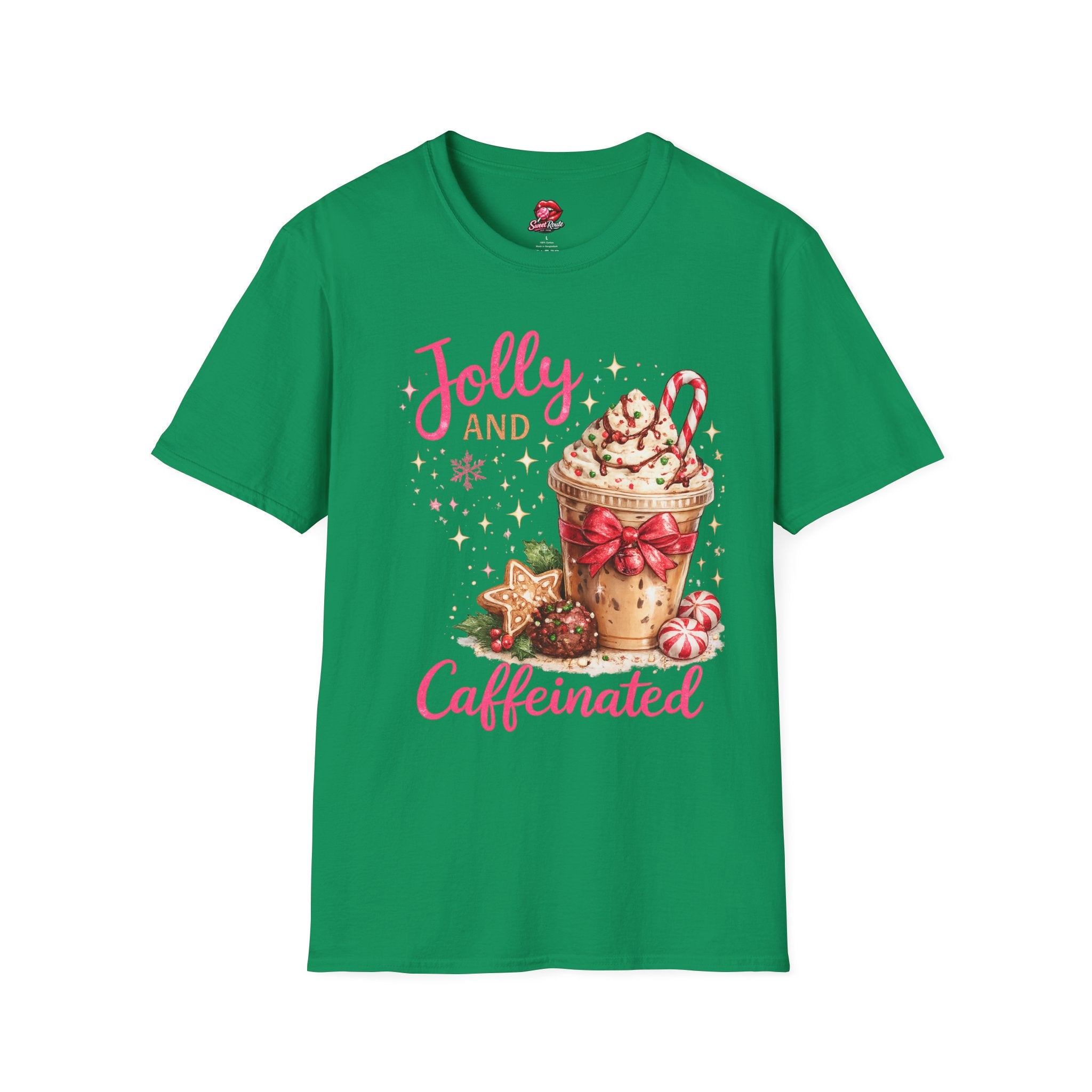 Jolly and Caffeinated Christmas T-Shirt