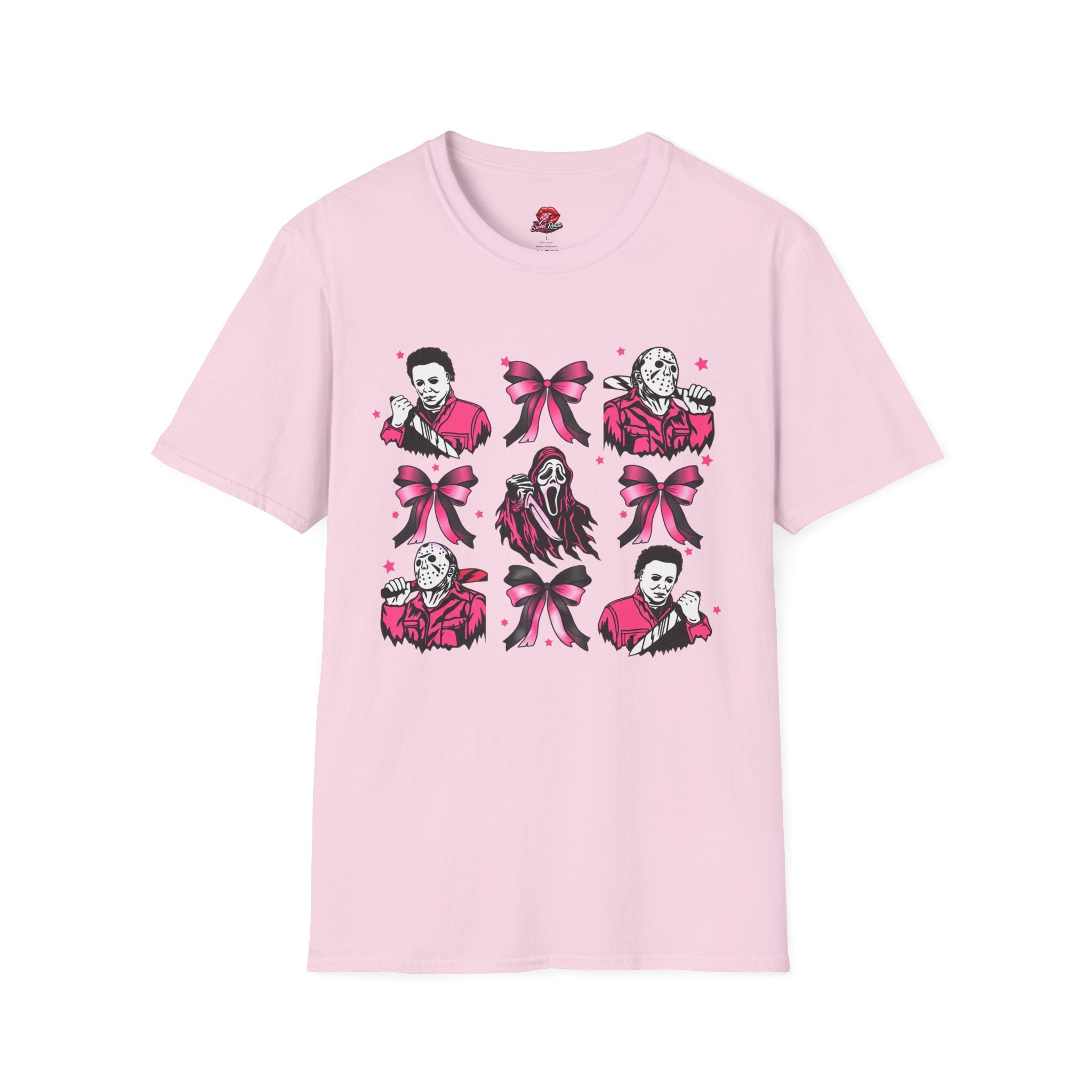 Horror Villains & Pink Bows Tee