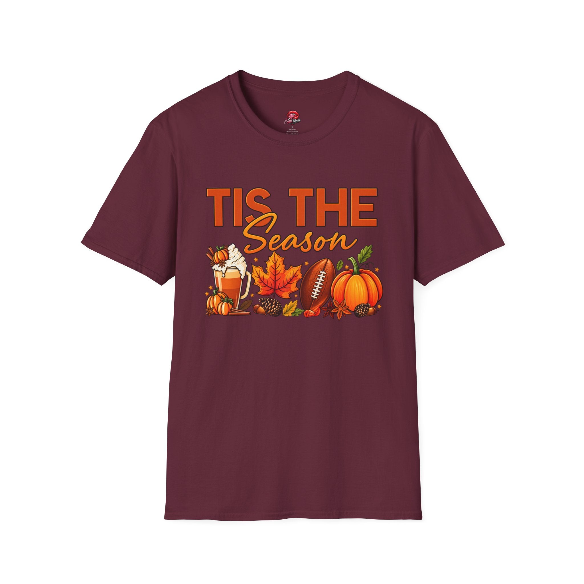 Tis The Season Fall Pumpkin Football Tee